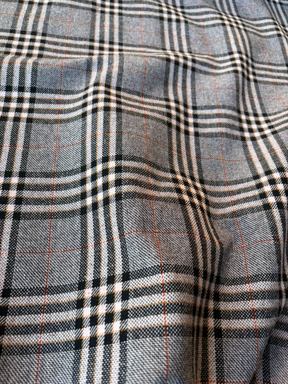 MIA 020 black/ecru/cognac checkered wool flannel