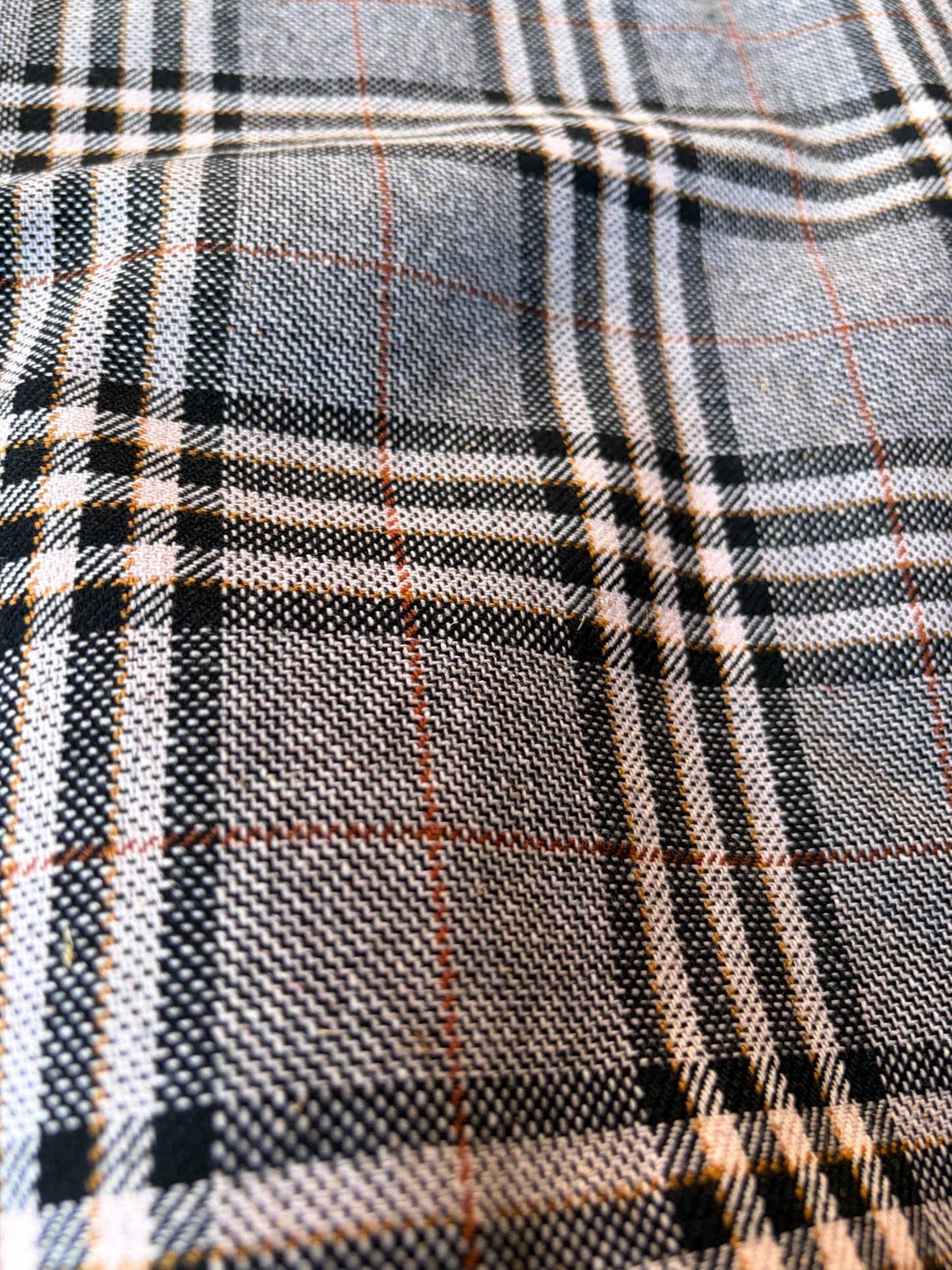 MIA 020 black/ecru/cognac checkered wool flannel
