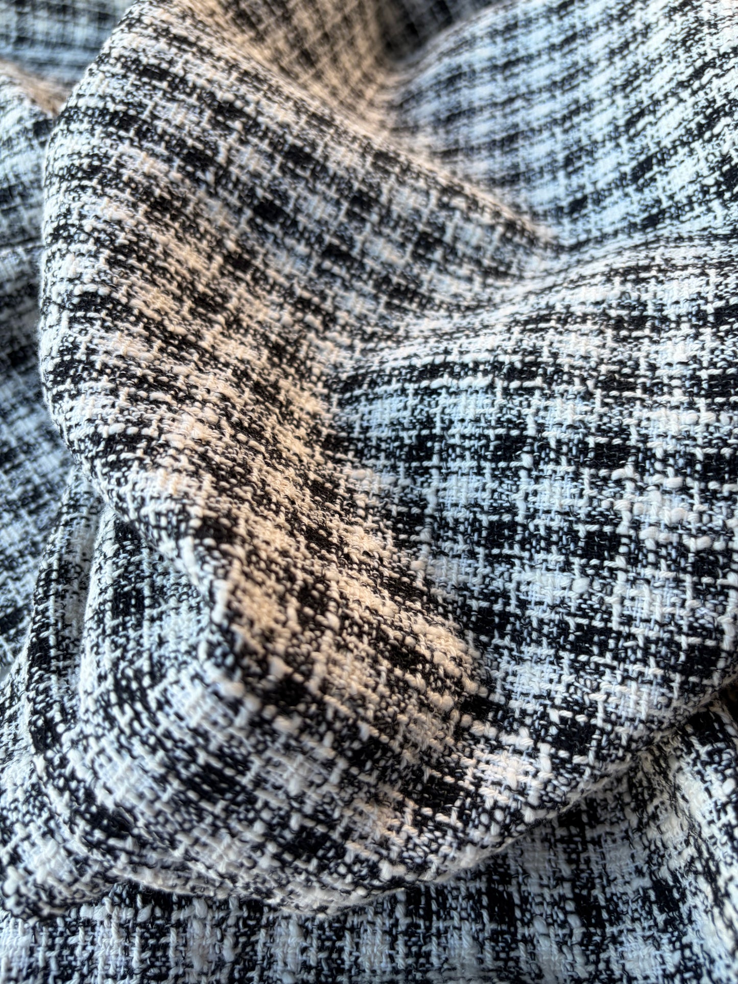 MIA 021 black/white checkered cotton tweed