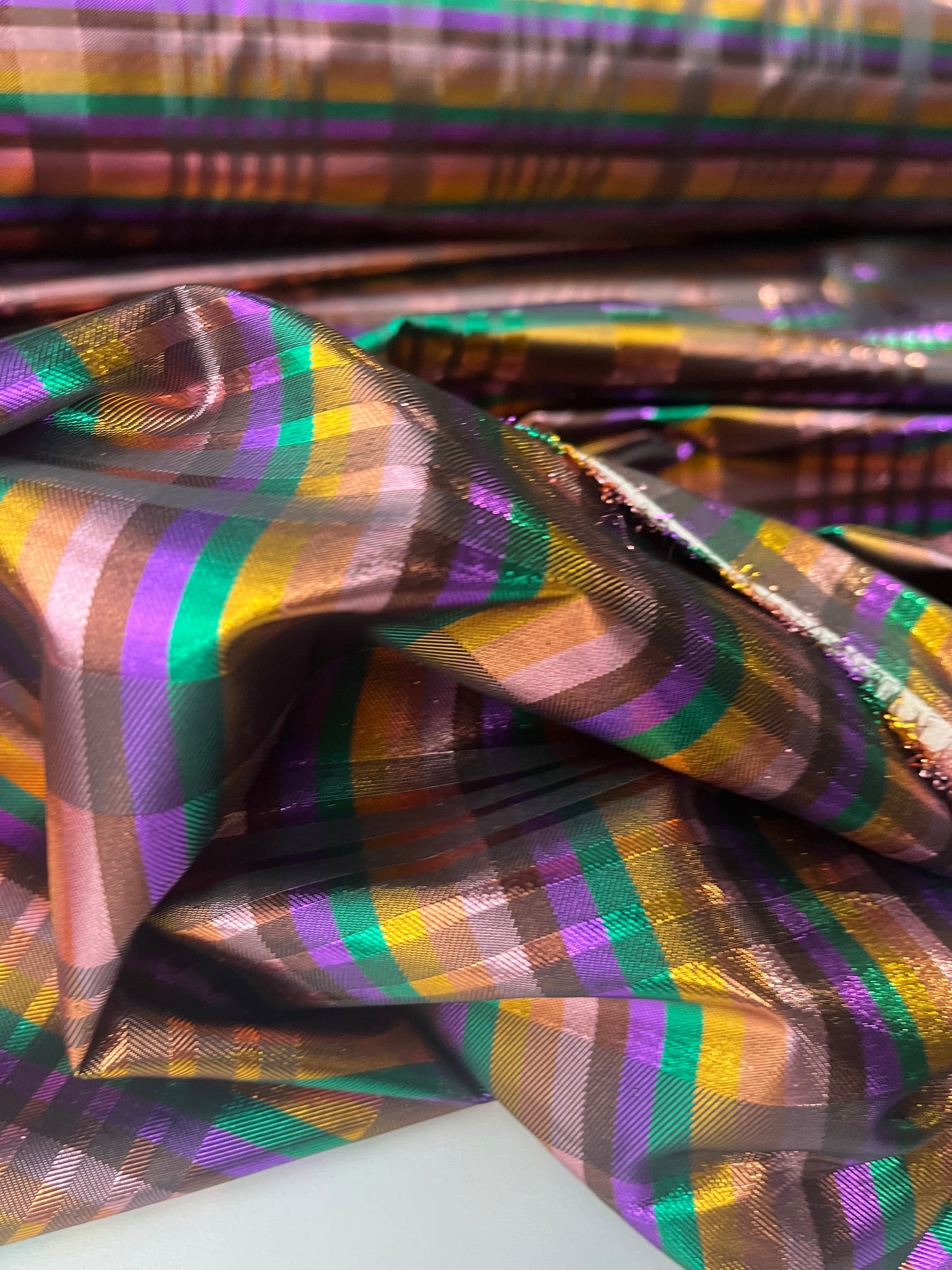 KATIA 008 shiny jacquard check with much drama!