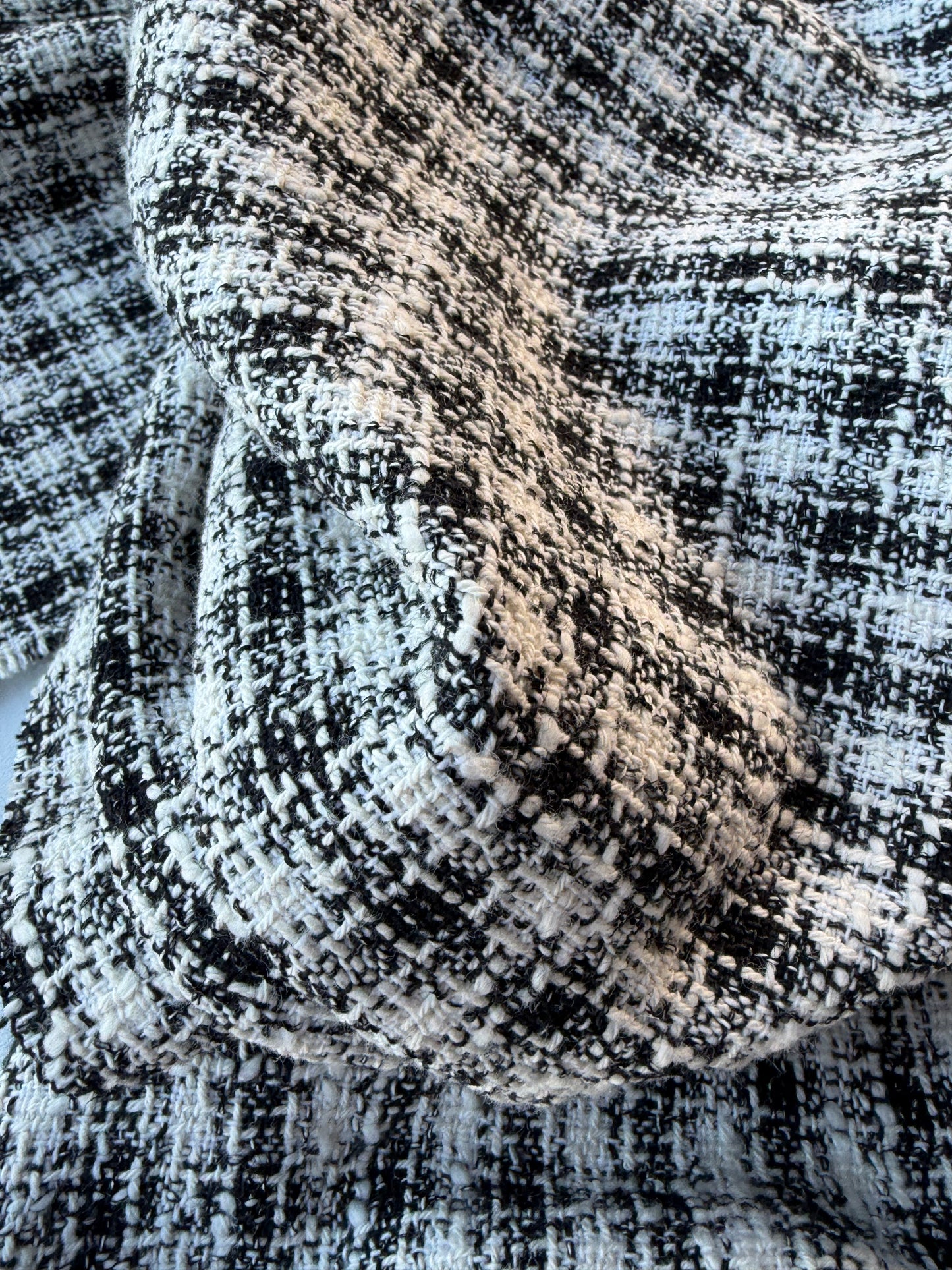 MIA 021 black/white checkered cotton tweed