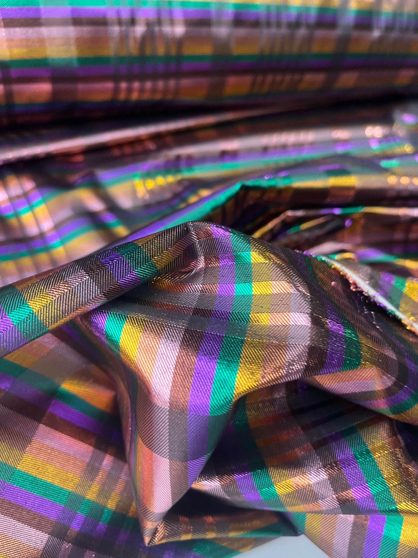 KATIA 008 shiny jacquard check with much drama!
