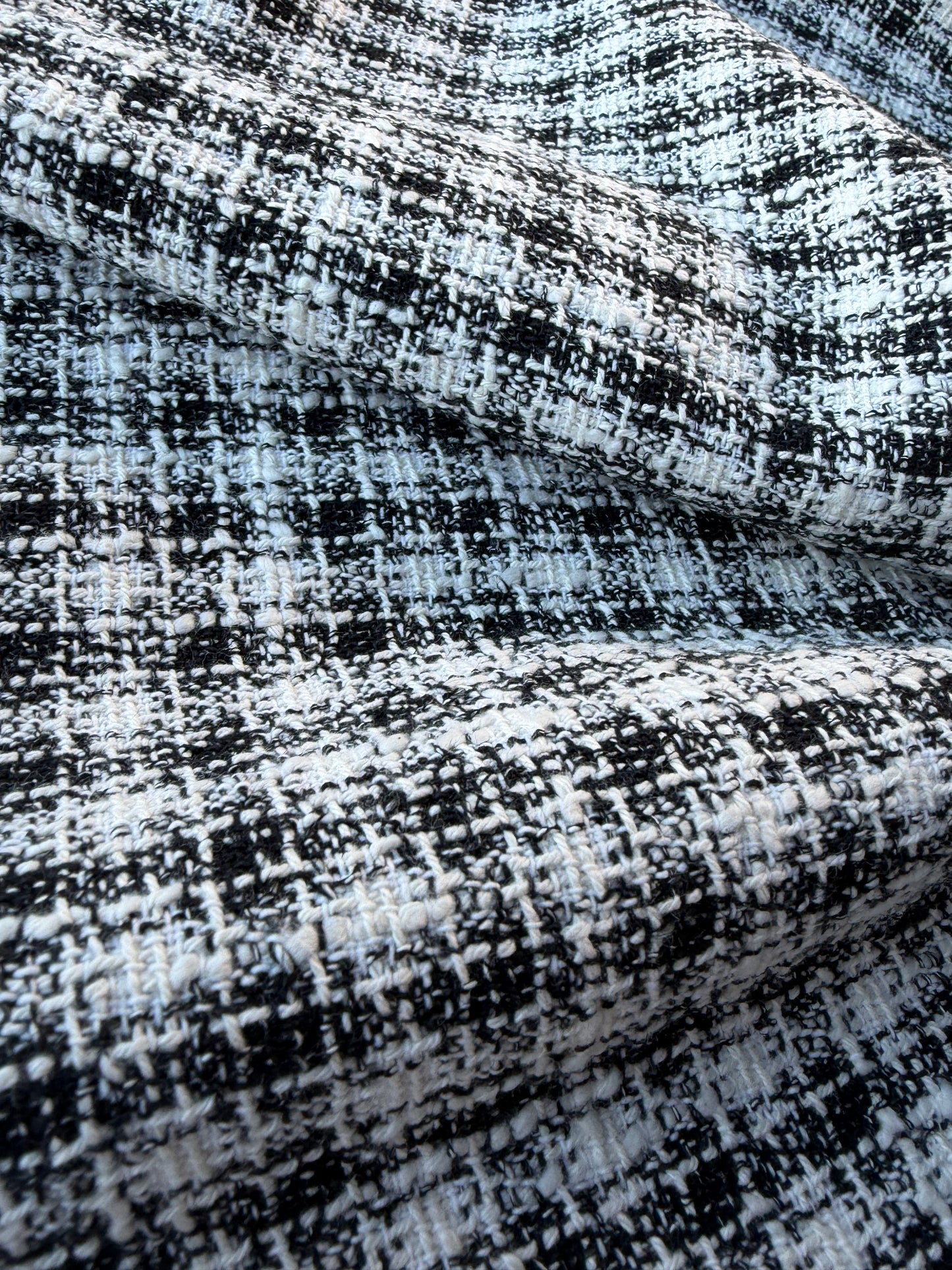 MIA 021 black/white checkered cotton tweed