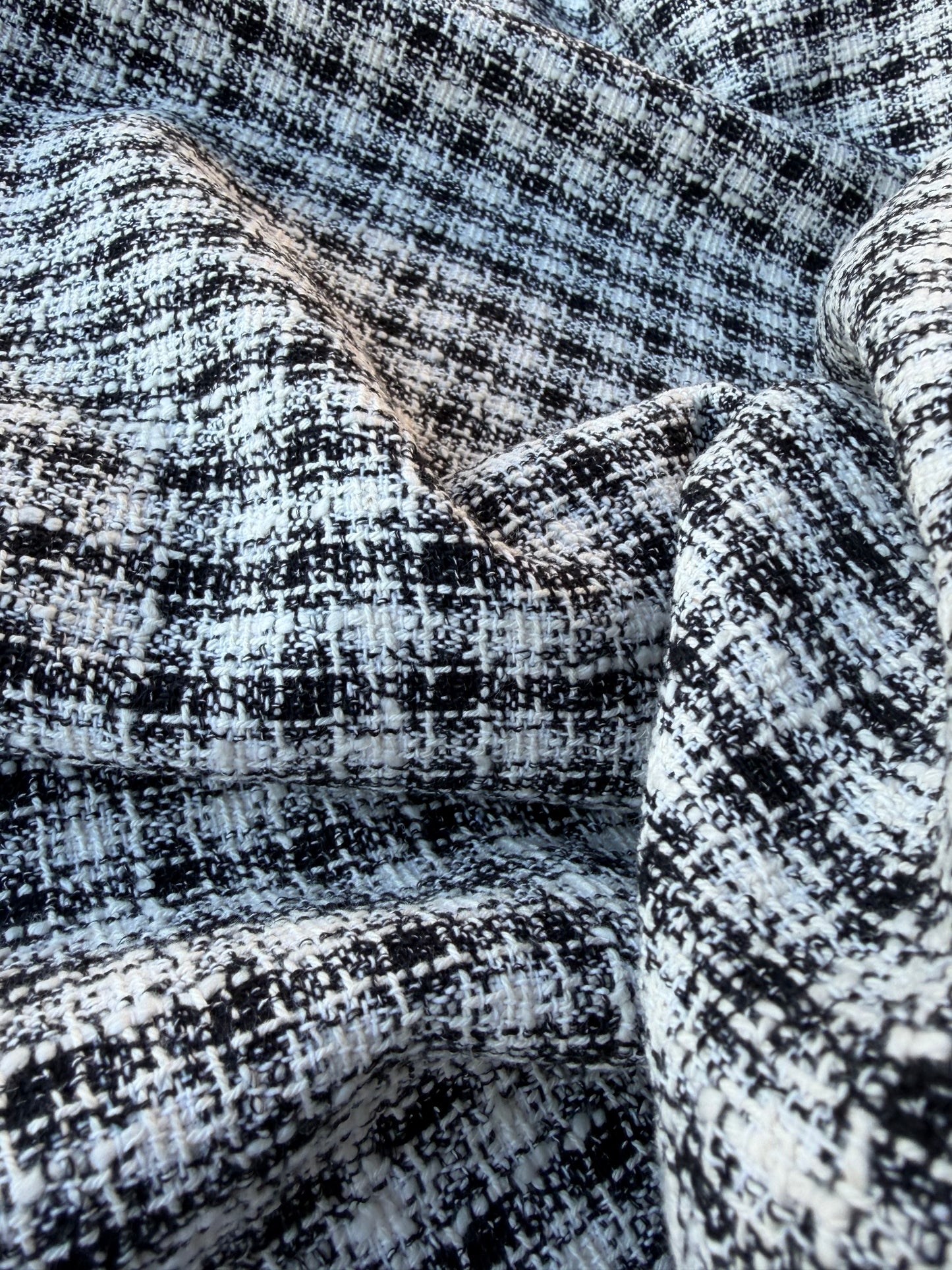 MIA 021 black/white checkered cotton tweed