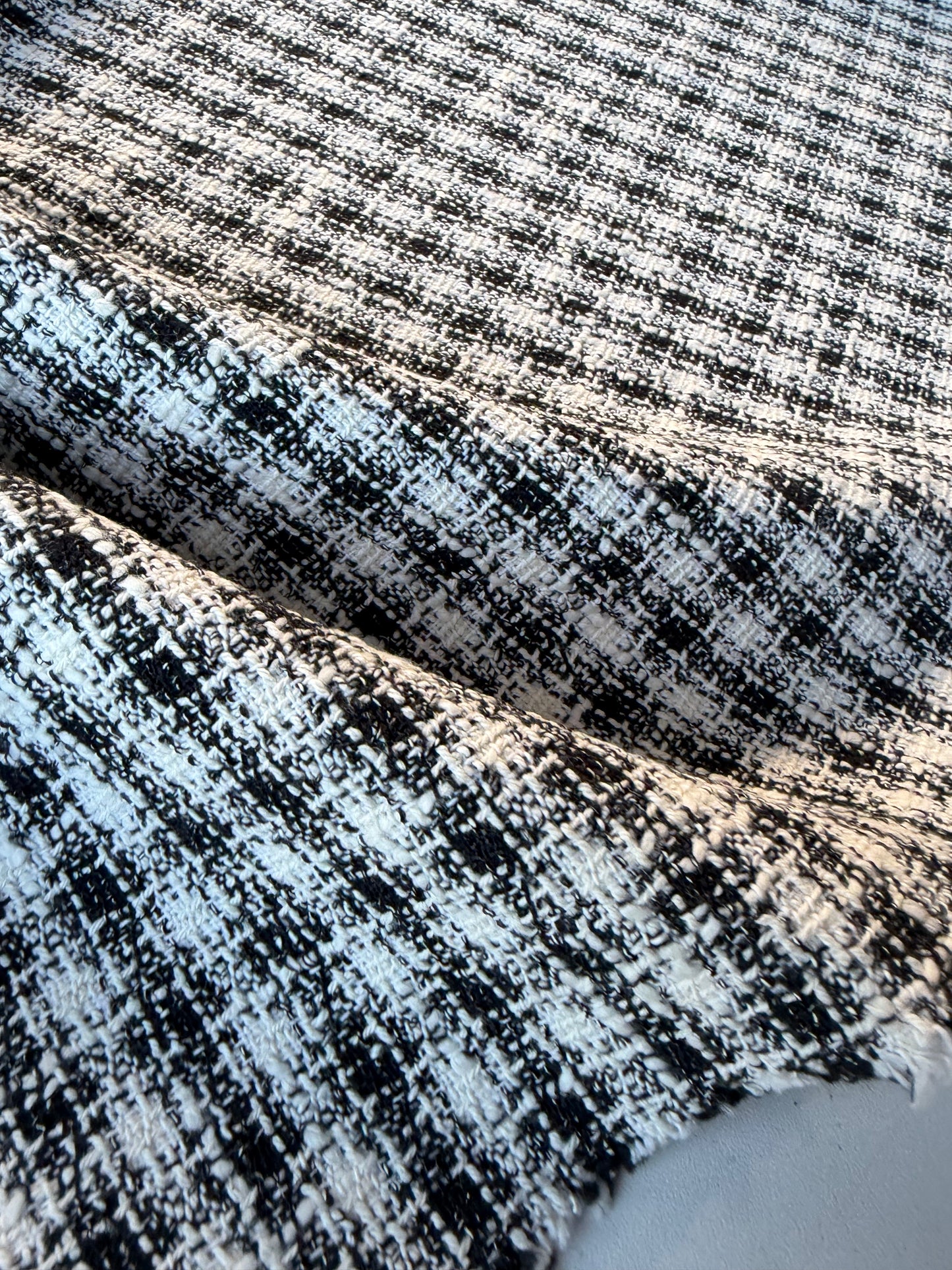 MIA 021 black/white checkered cotton tweed