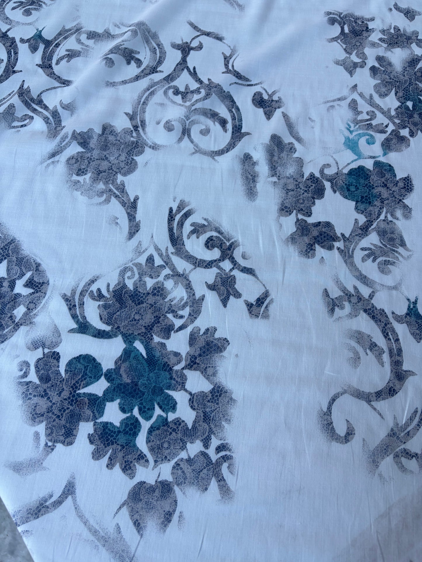 MIA 023 flowers/lace print cotton voile