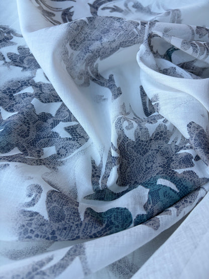 MIA 023 flowers/lace print cotton voile