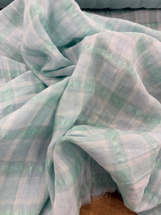 EDDY 022 Emerald green cotton colourwoven shirting check