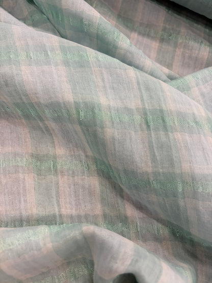 EDDY 022 Emerald green cotton colourwoven shirting check