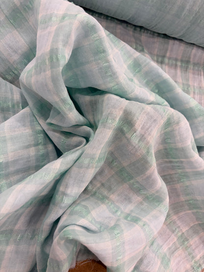 EDDY 022 Emerald green cotton colourwoven shirting check