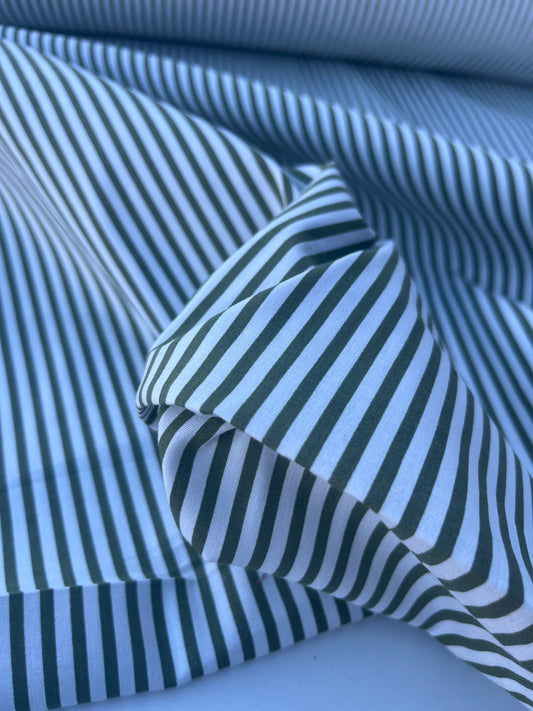 STRIPE SOCIETY 001 poplin stretch 4mm khaky stripe