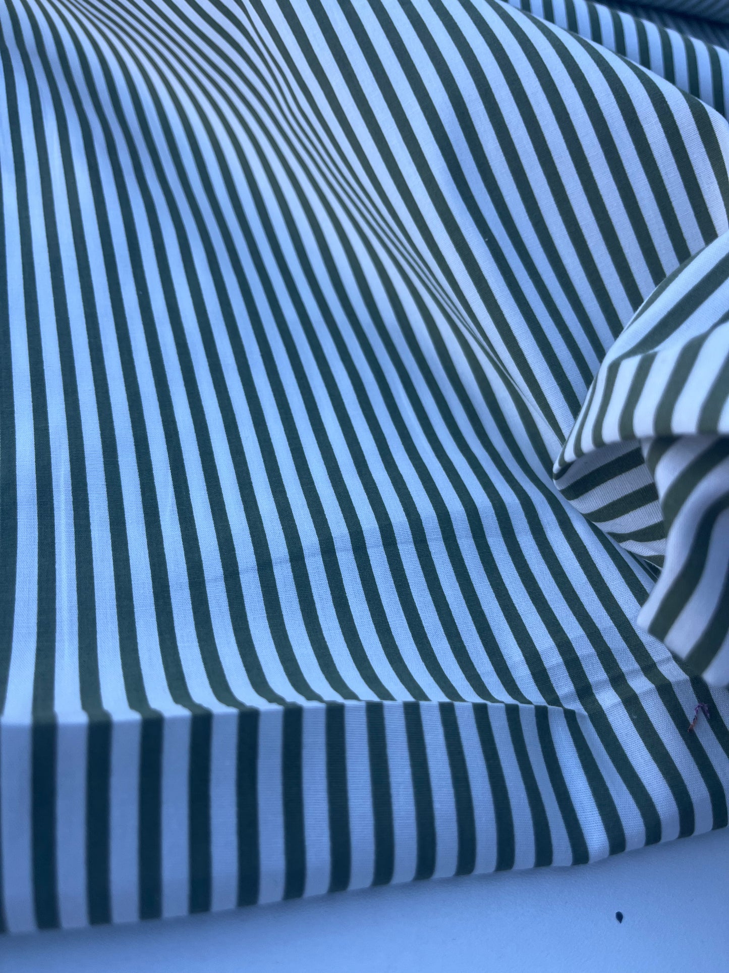 LC STRIPE SOCIETY 001 poplin stretch 4mm khaky stripe