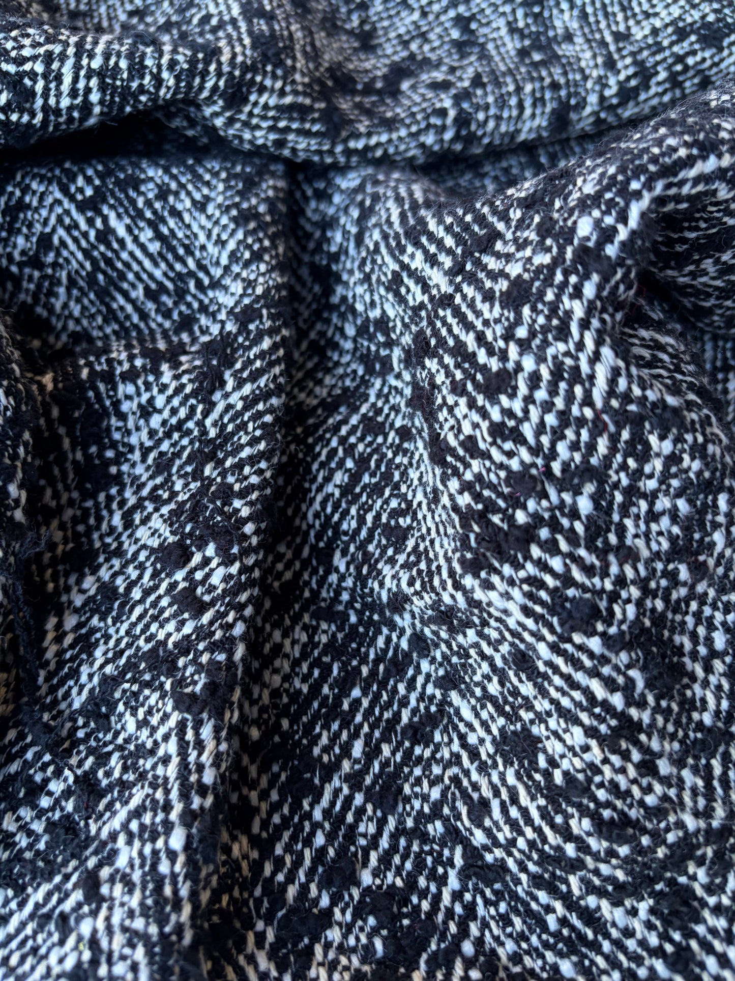 MIA 026 HUGO heavy cotton Chanel style tweed black/white herringbone