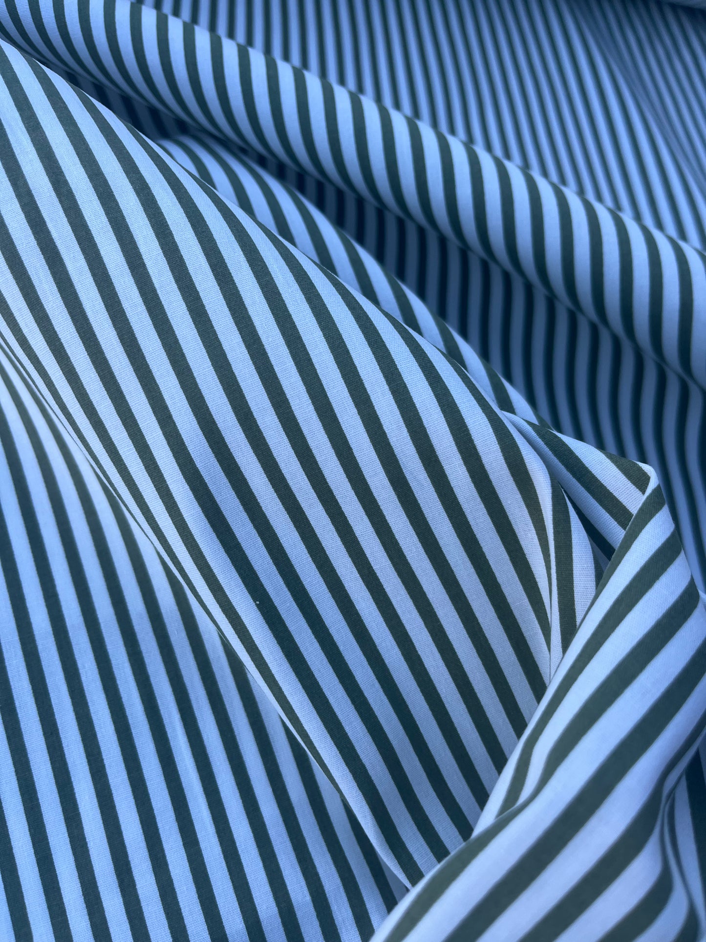 LC STRIPE SOCIETY 001 poplin stretch 4mm khaky stripe