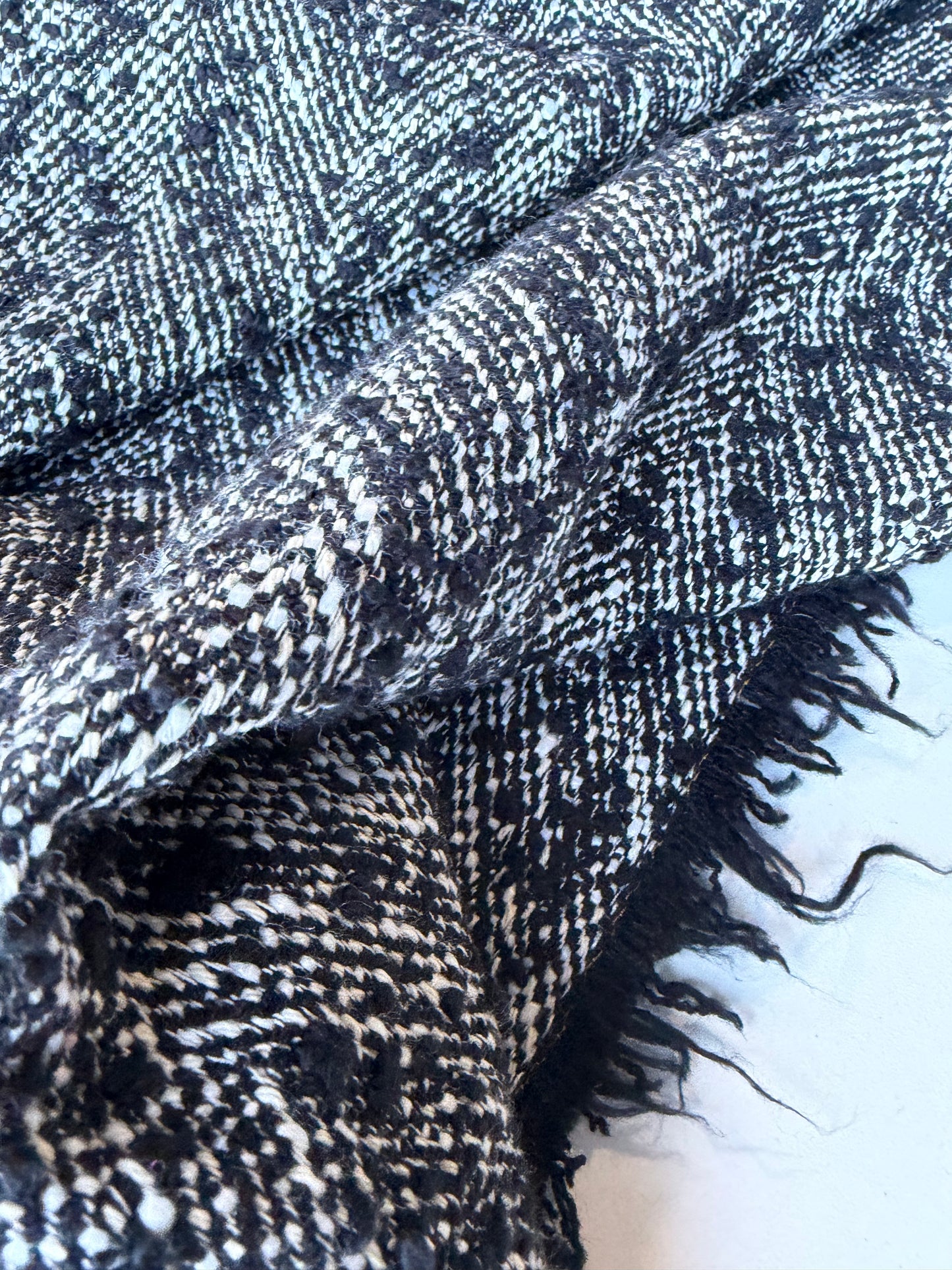 MIA 026 HUGO heavy cotton Chanel style tweed black/white herringbone