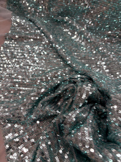 EDDY 023 mesh sequins emerald green