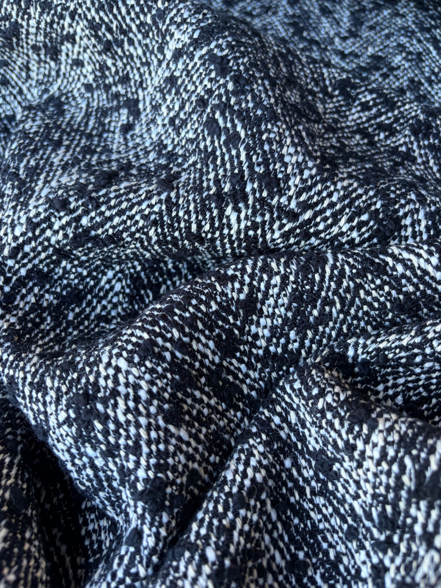 MIA 026 HUGO heavy cotton Chanel style tweed black/white herringbone