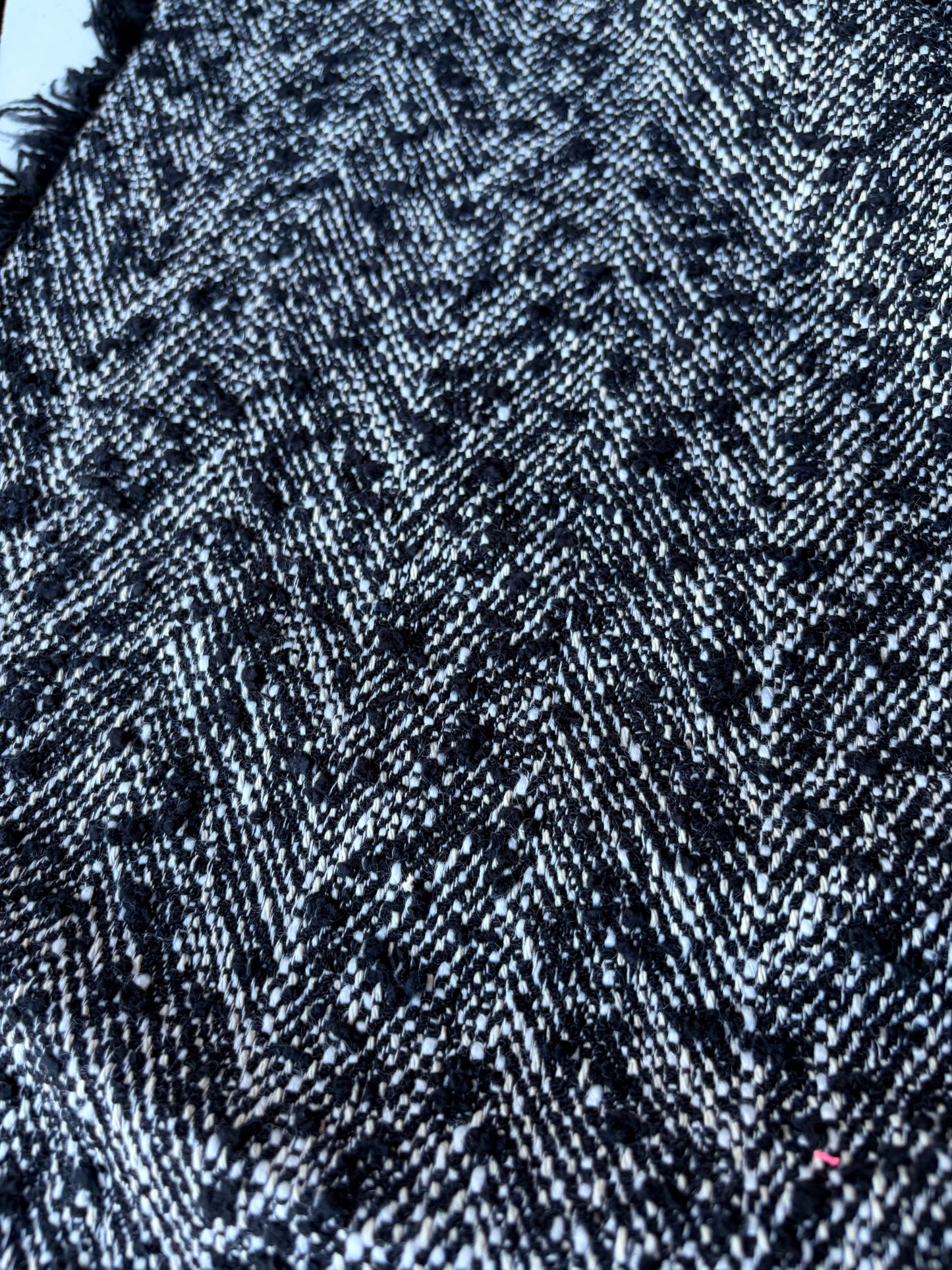 MIA 026 HUGO heavy cotton Chanel style tweed black/white herringbone