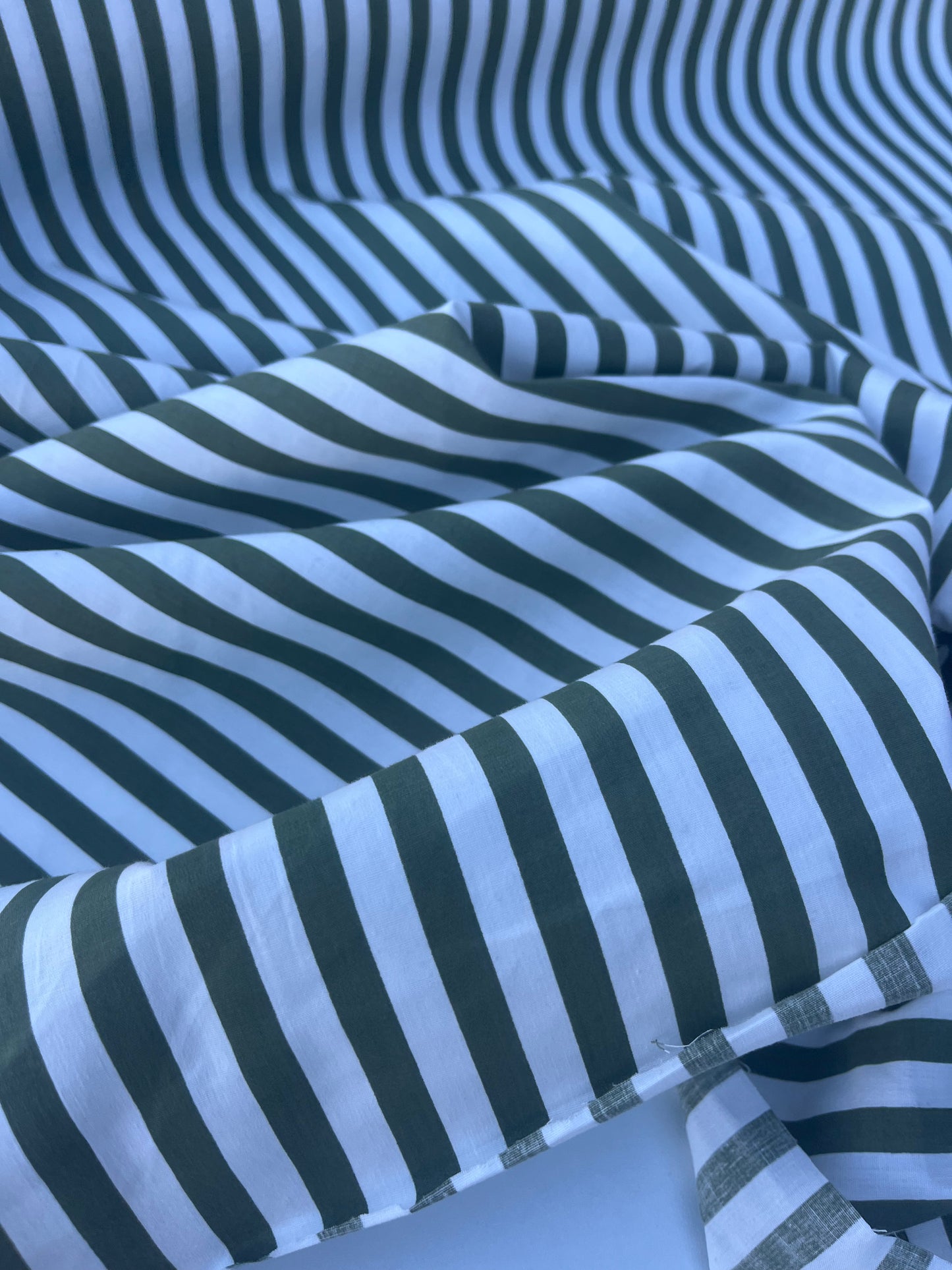 PC STRIPE SOCIETY 002 poplin stretch 8mm khaky stripe