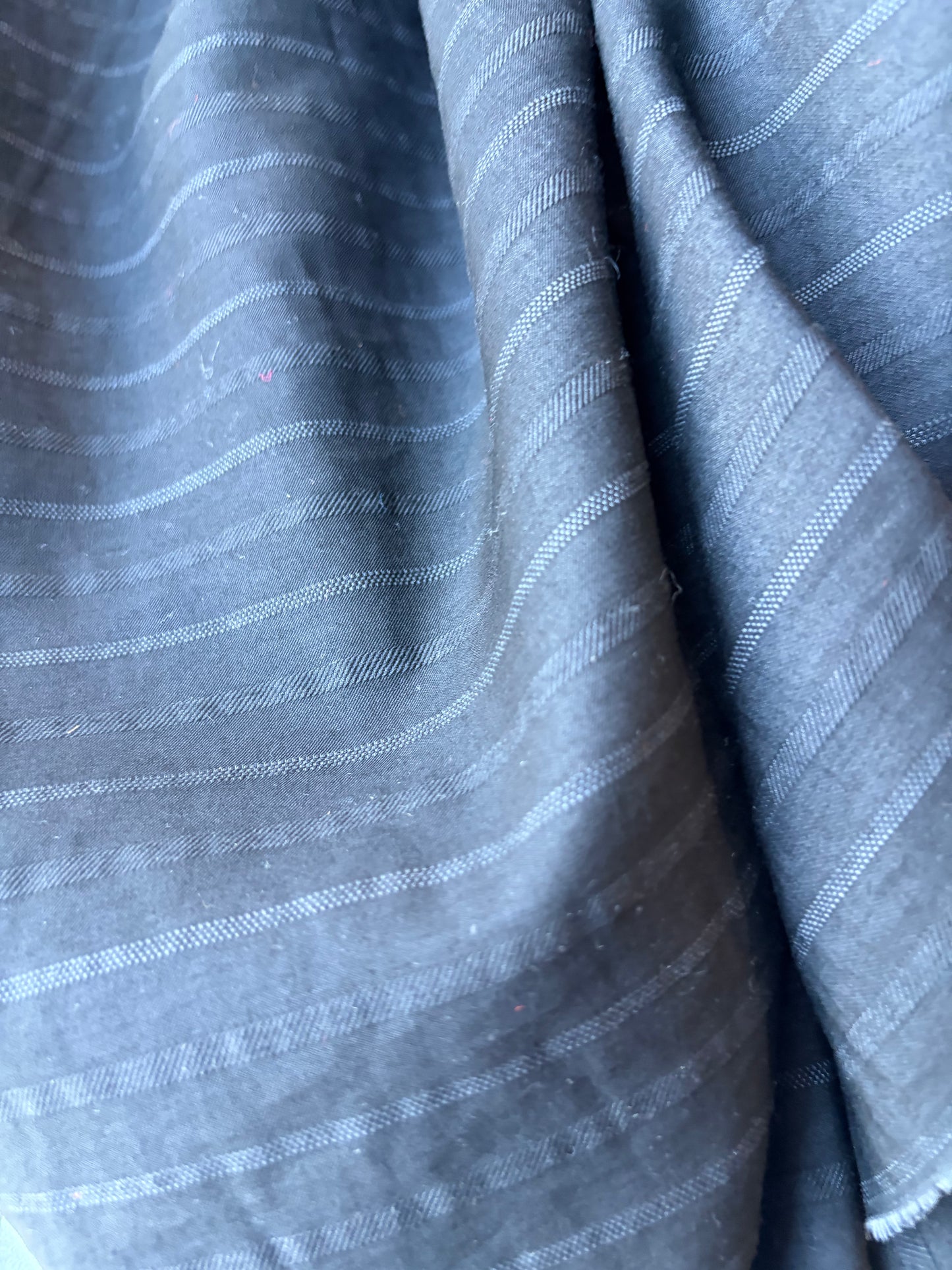 MIA 027 black striped cupro suiting fabric