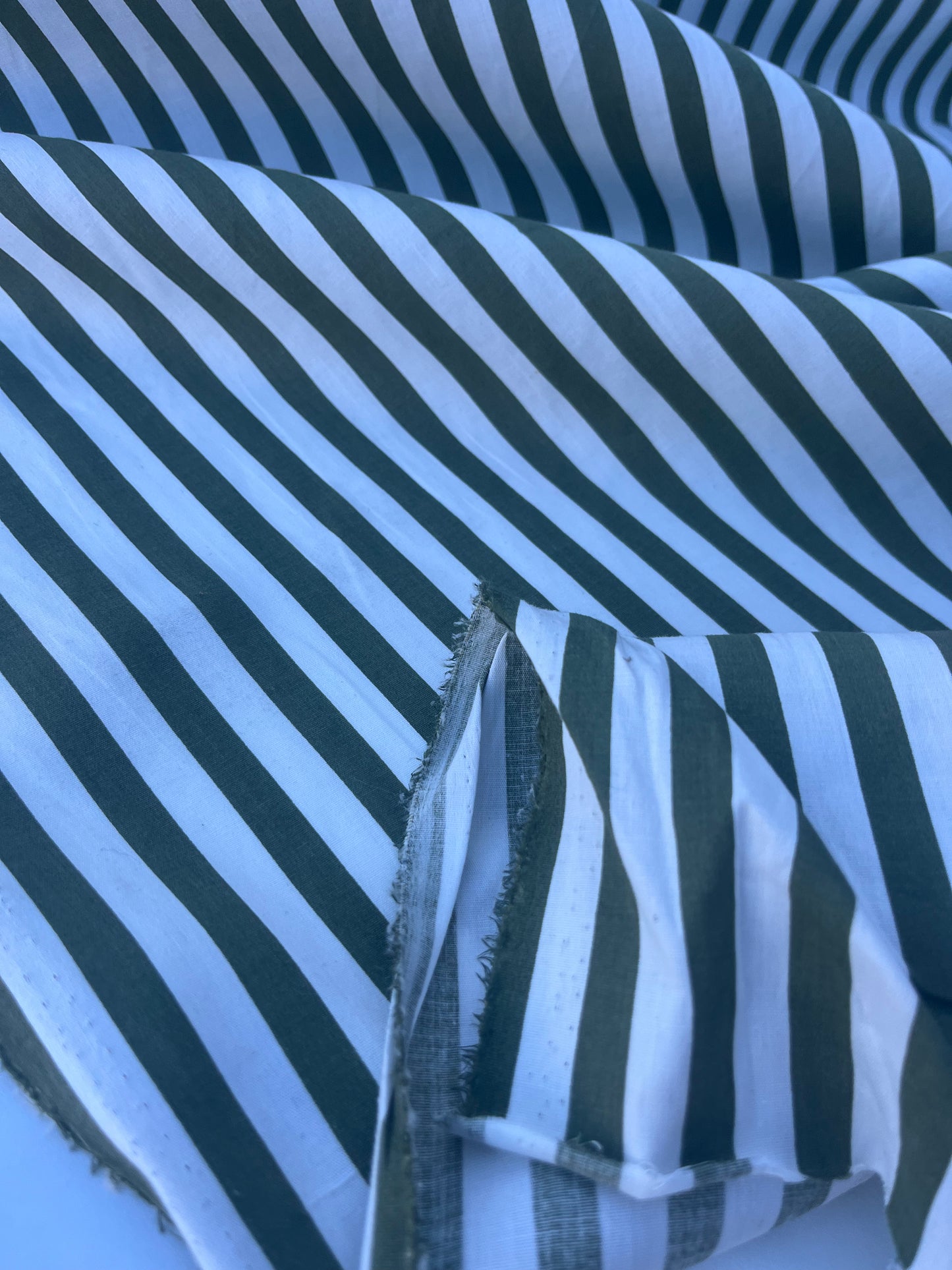 PC STRIPE SOCIETY 002 poplin stretch 8mm khaky stripe