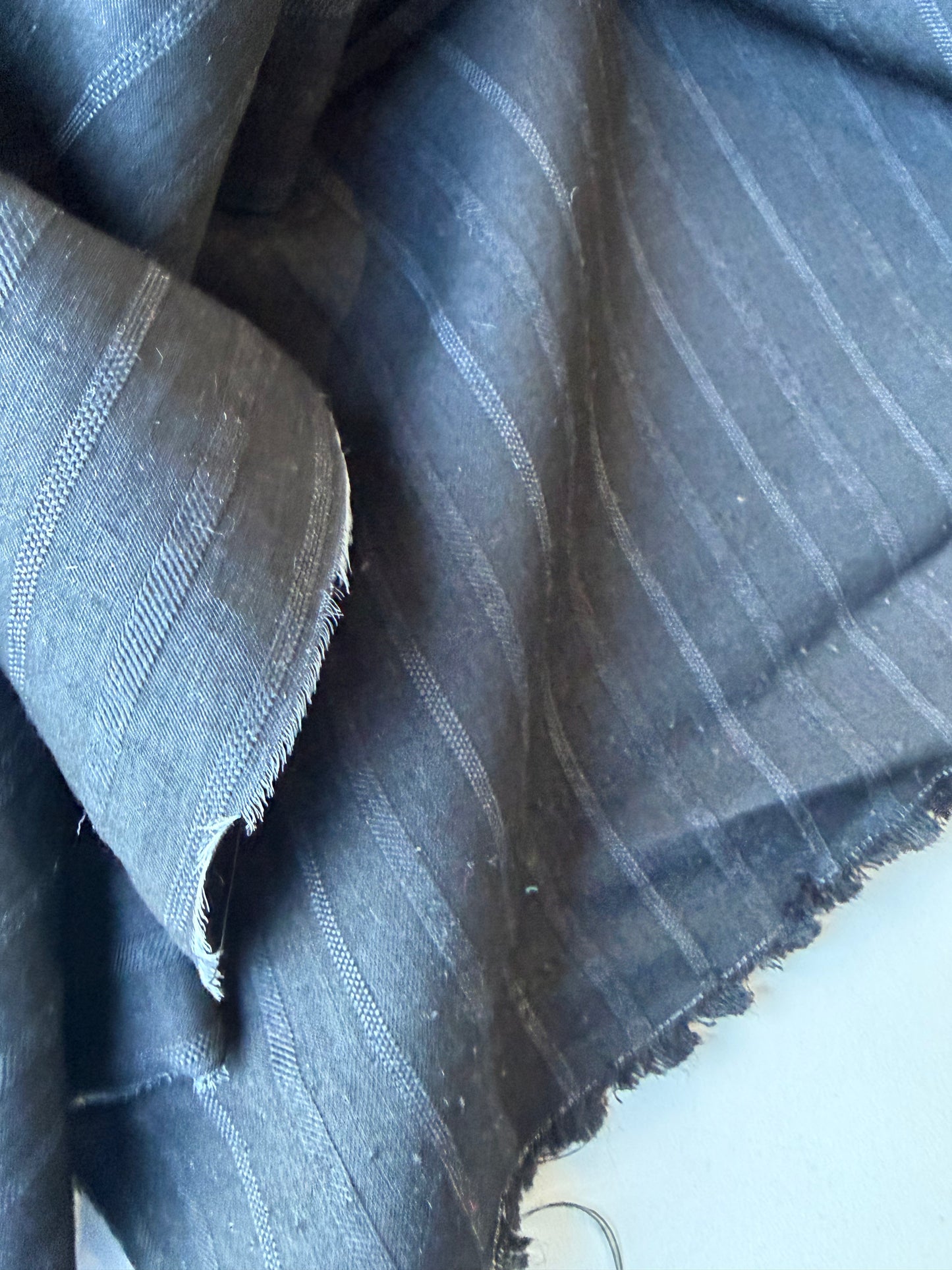 MIA 027 black striped cupro suiting fabric