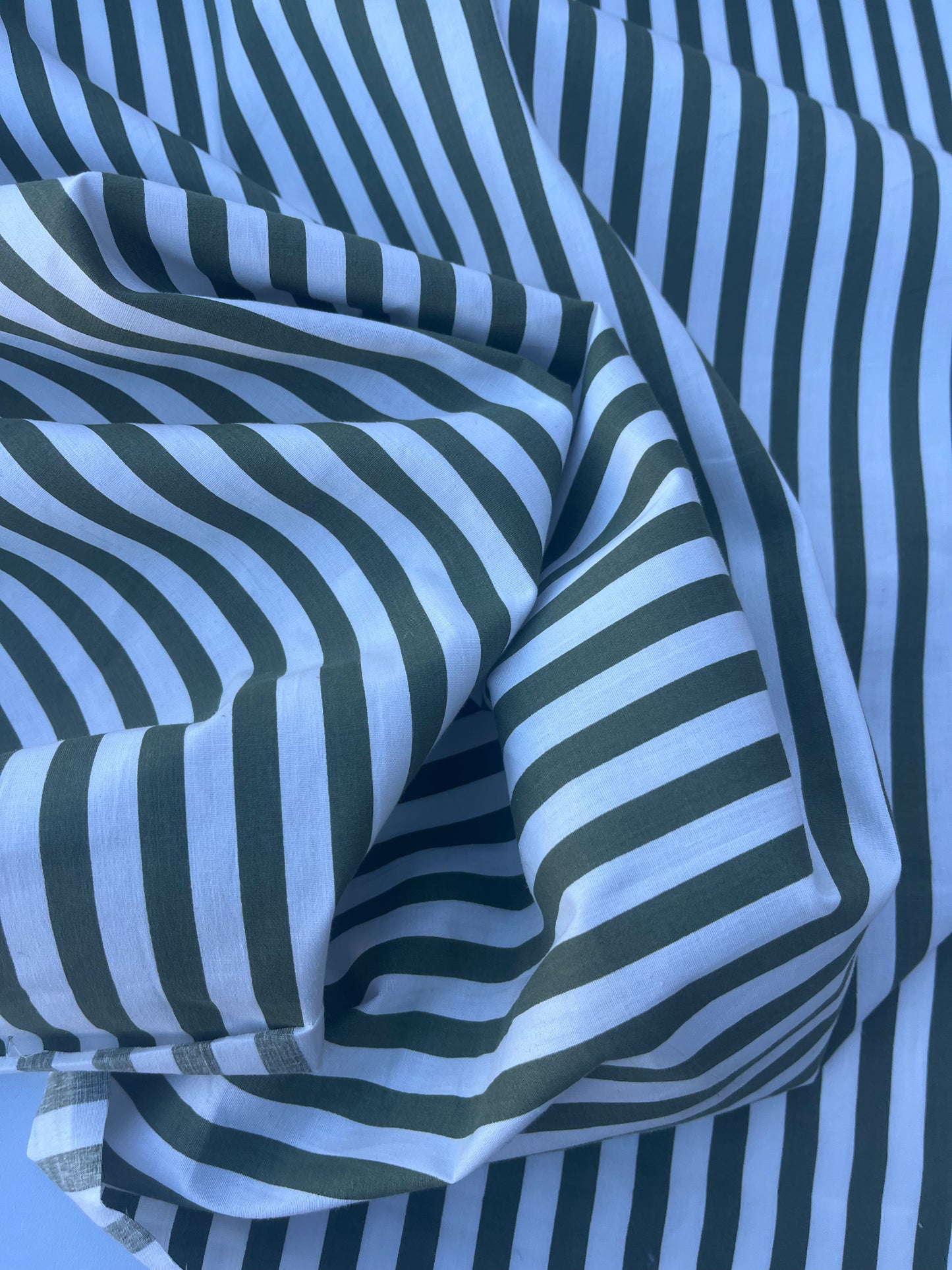 PC STRIPE SOCIETY 002 poplin stretch 8mm khaky stripe