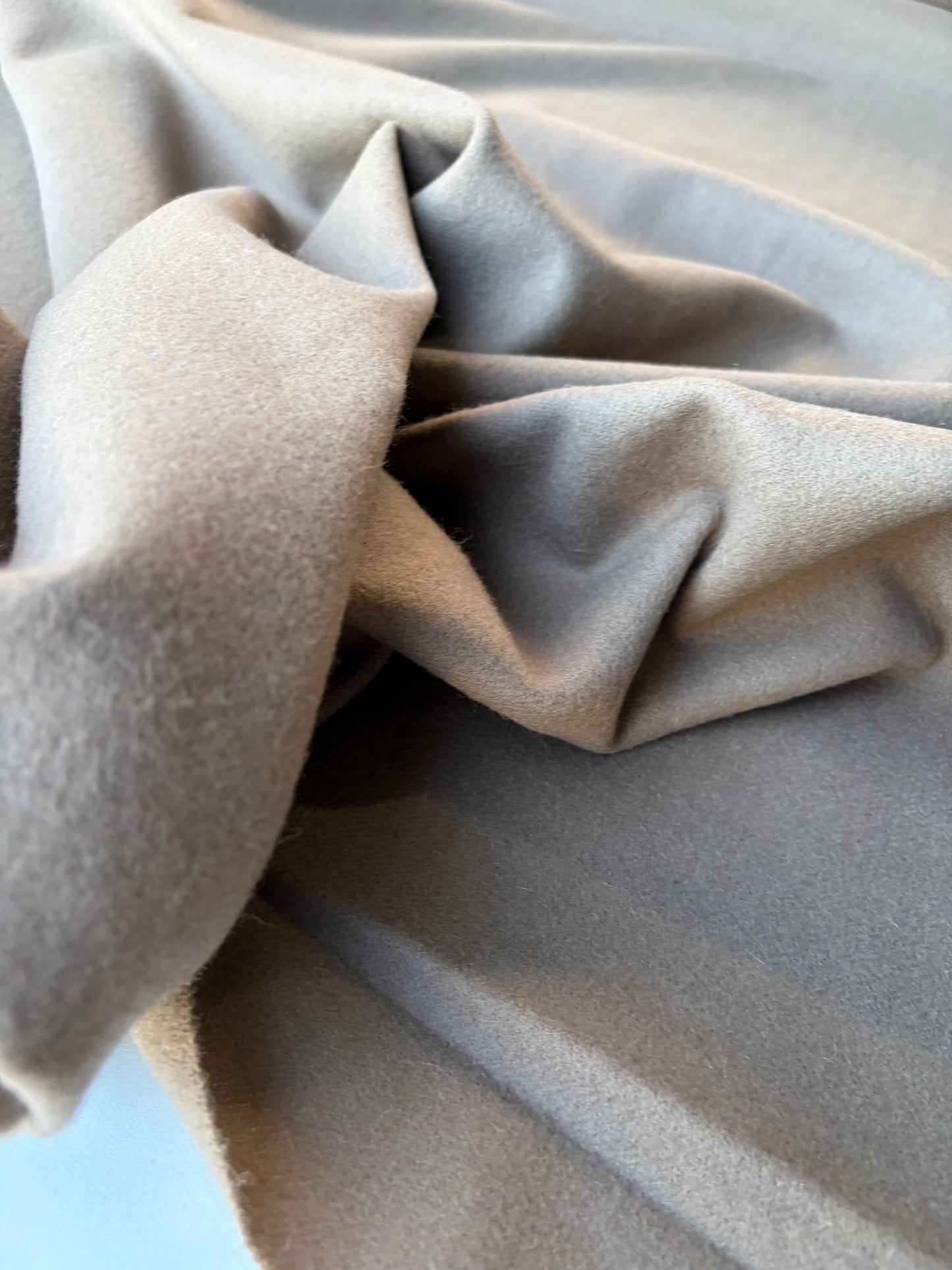 MIA 028 taupe coloured "loden" wool coat fabric