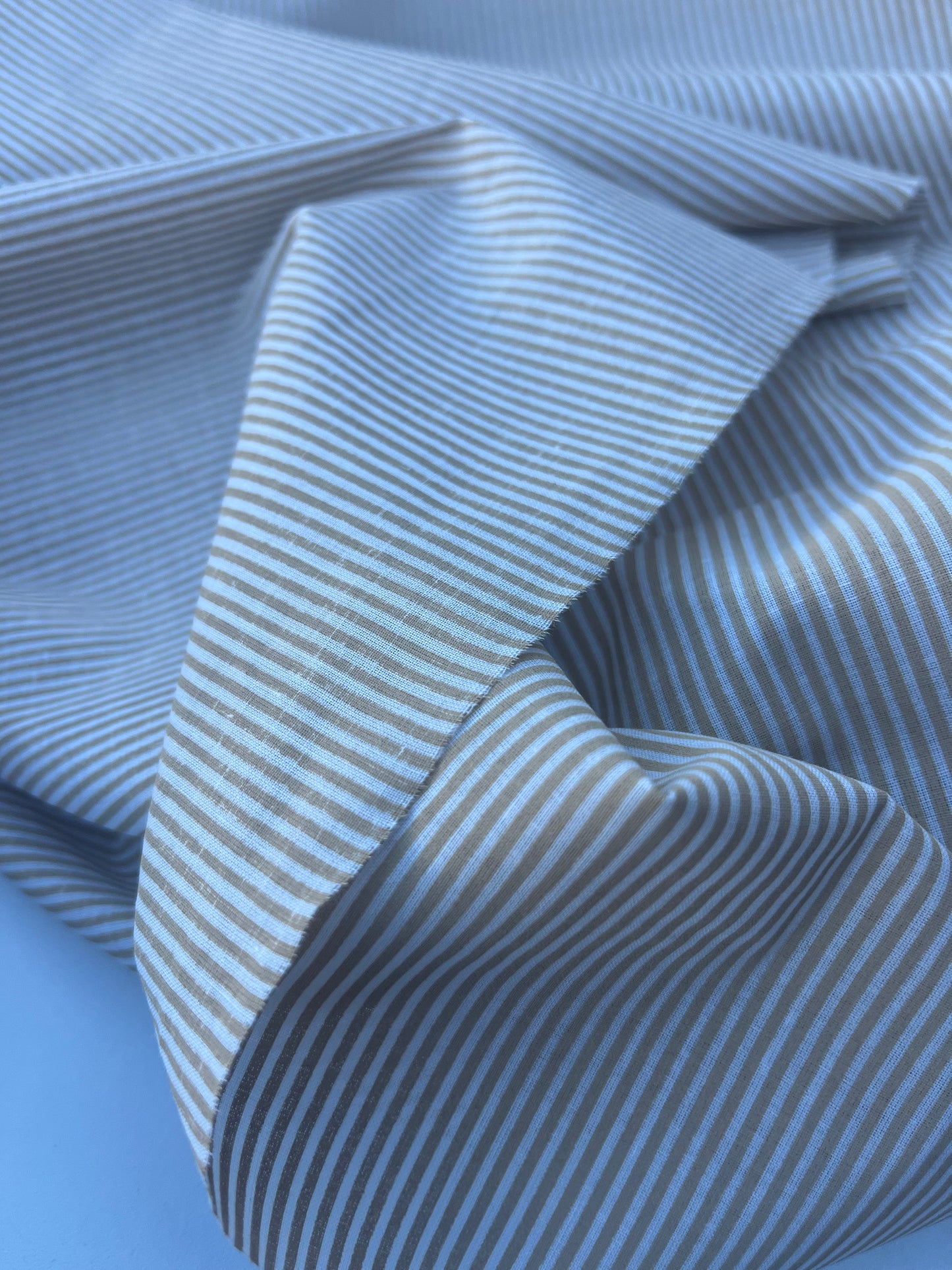 STRIPE SOCIETY 003 cotton voile 2mm stripe sand