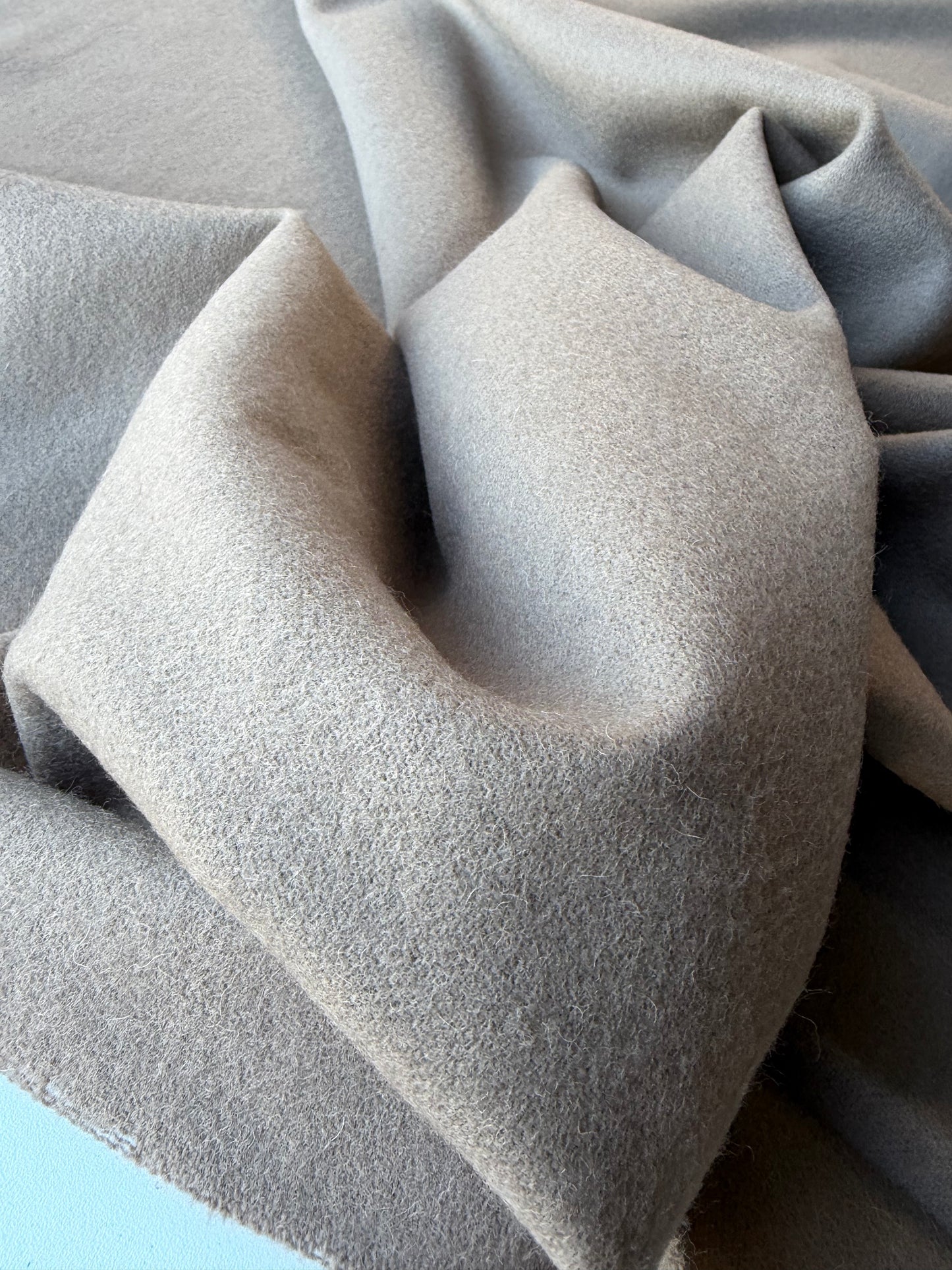 MIA 028 taupe coloured "loden" wool coat fabric