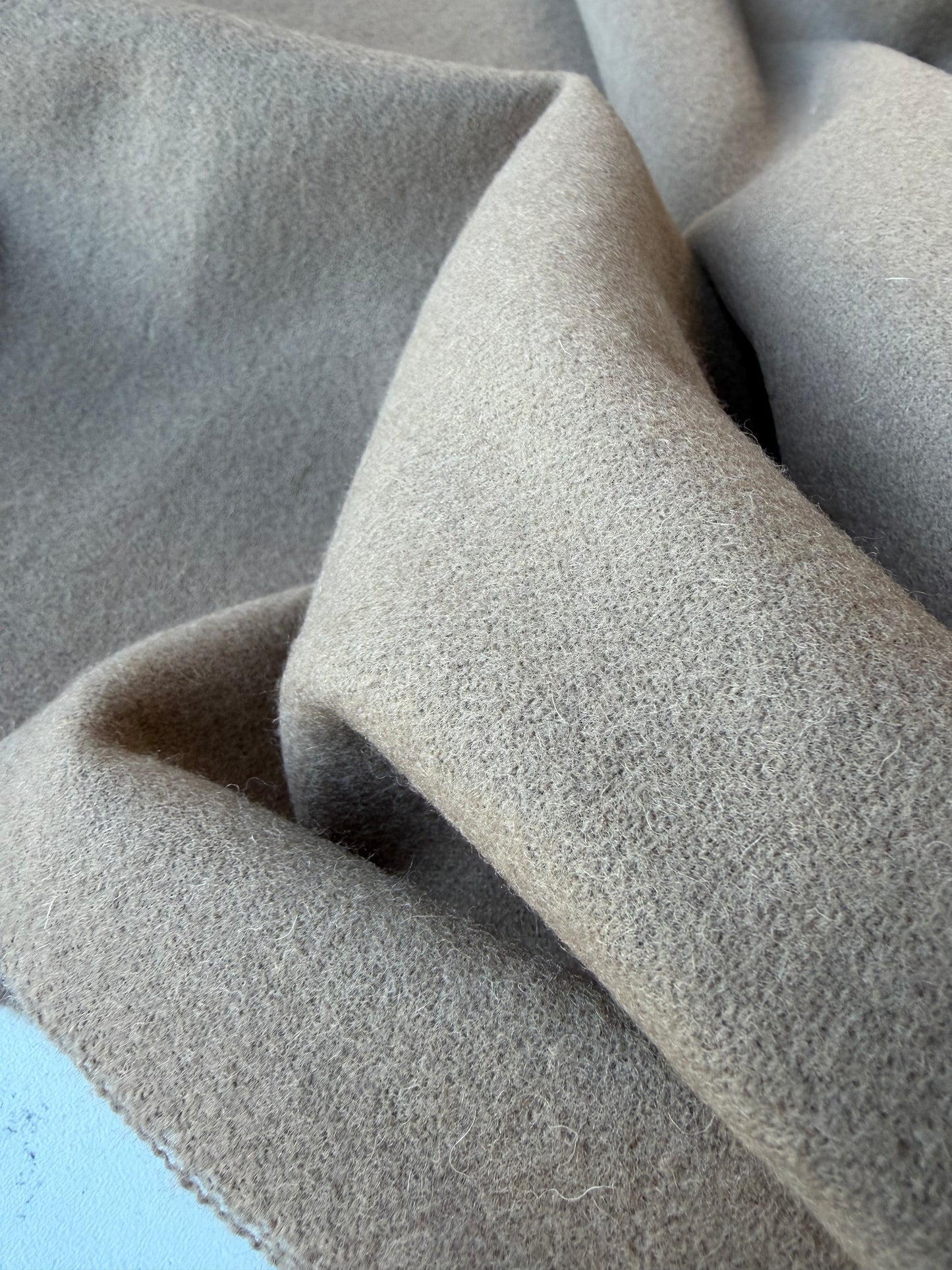 MIA 028 taupe coloured "loden" wool coat fabric