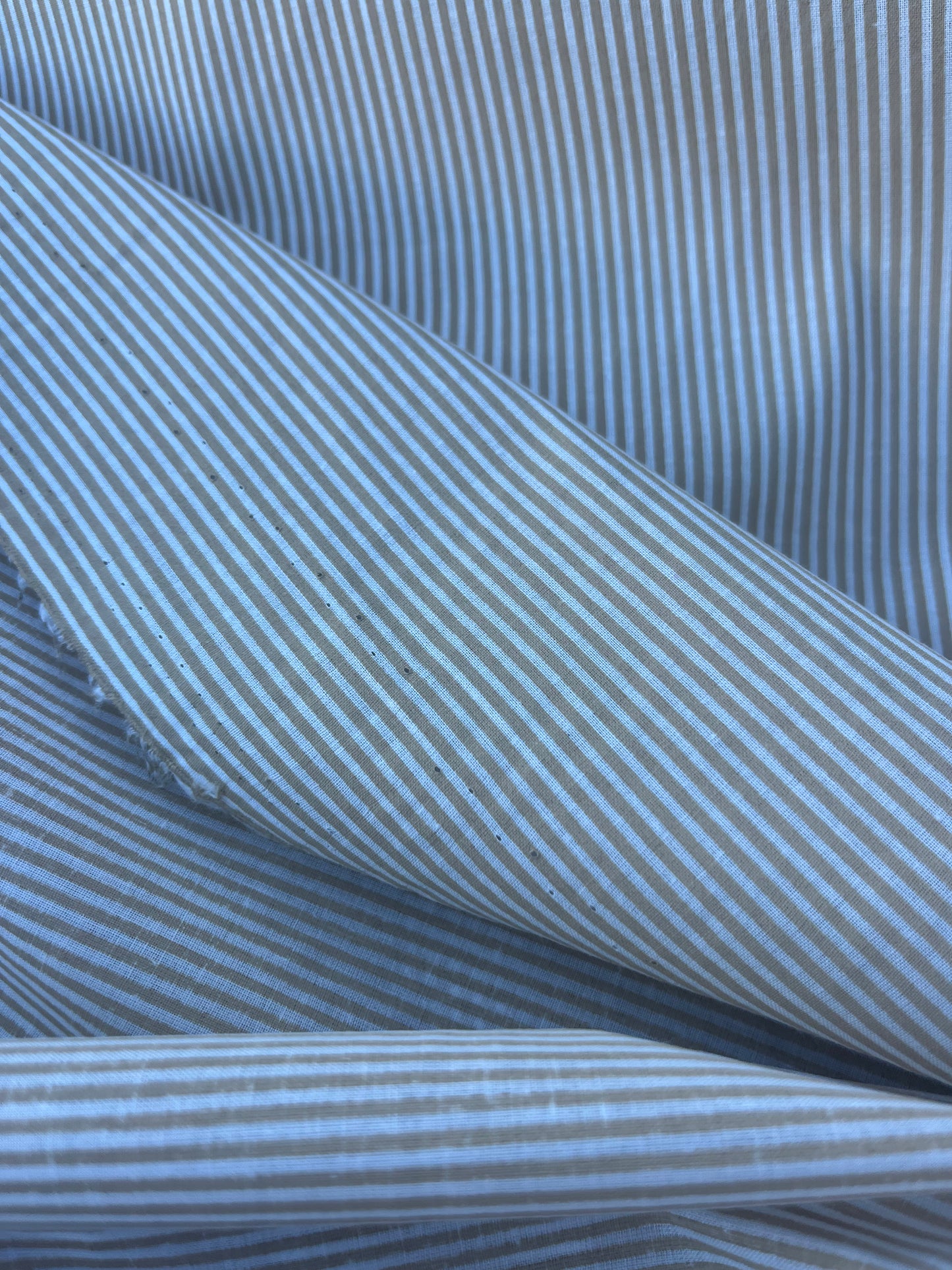 STRIPE SOCIETY 003 cotton voile 2mm stripe sand