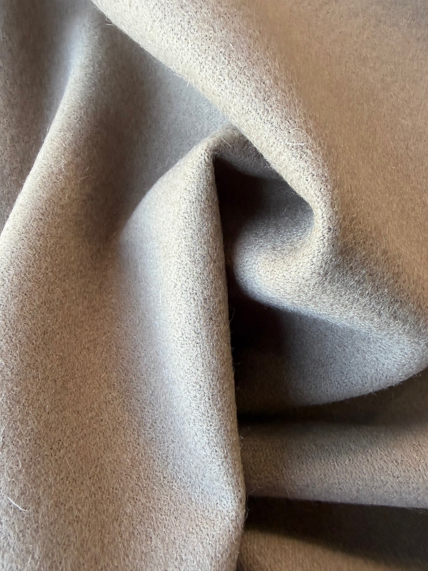 MIA 028 taupe coloured "loden" wool coat fabric