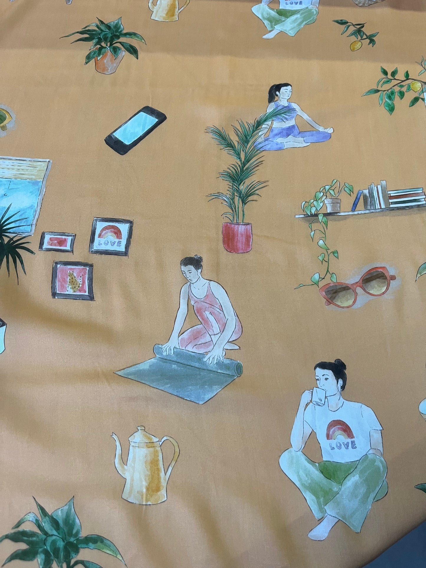 KATIA 019 viscose satin with conversational print