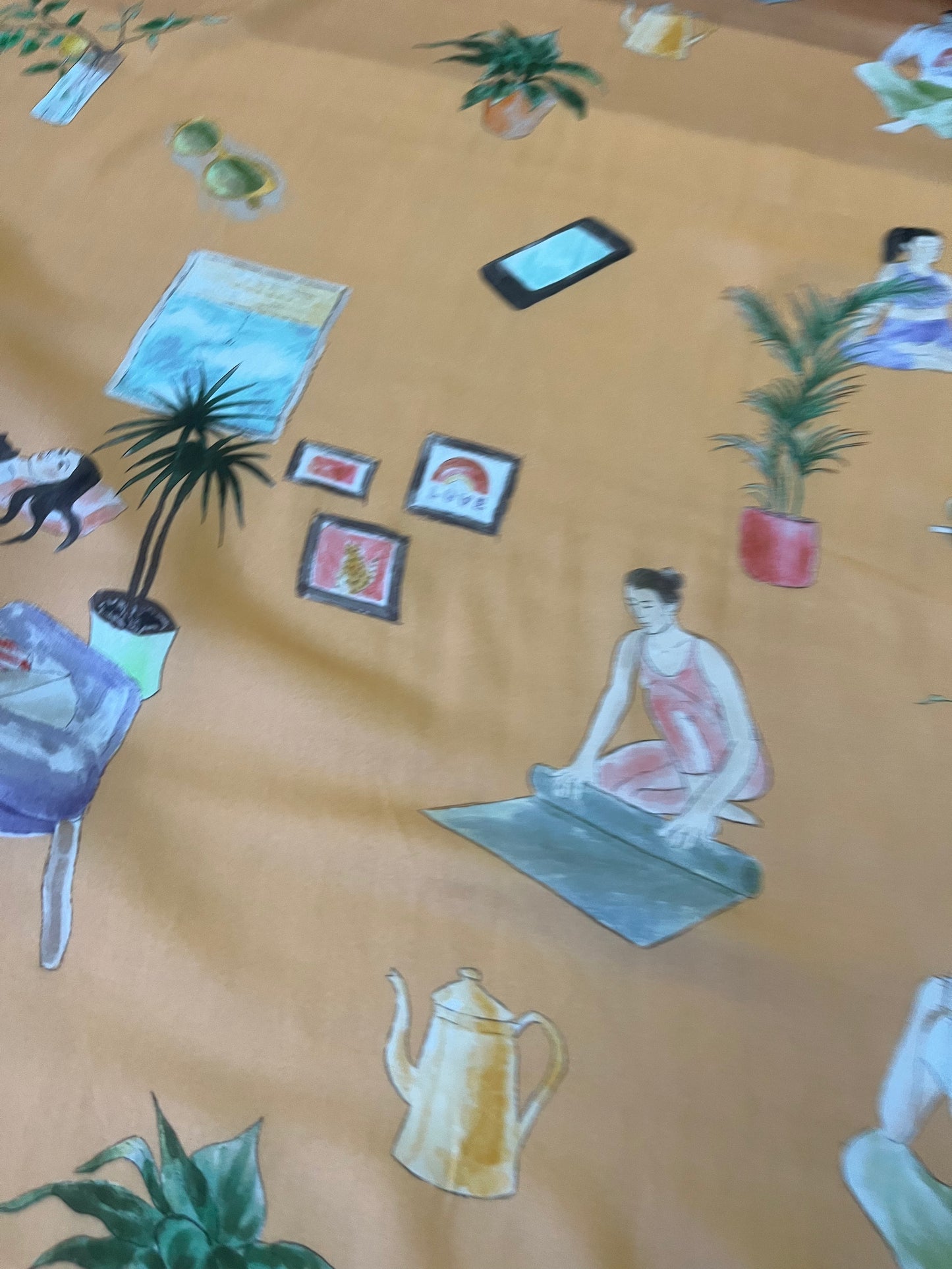 KATIA 019 viscose satin with conversational print