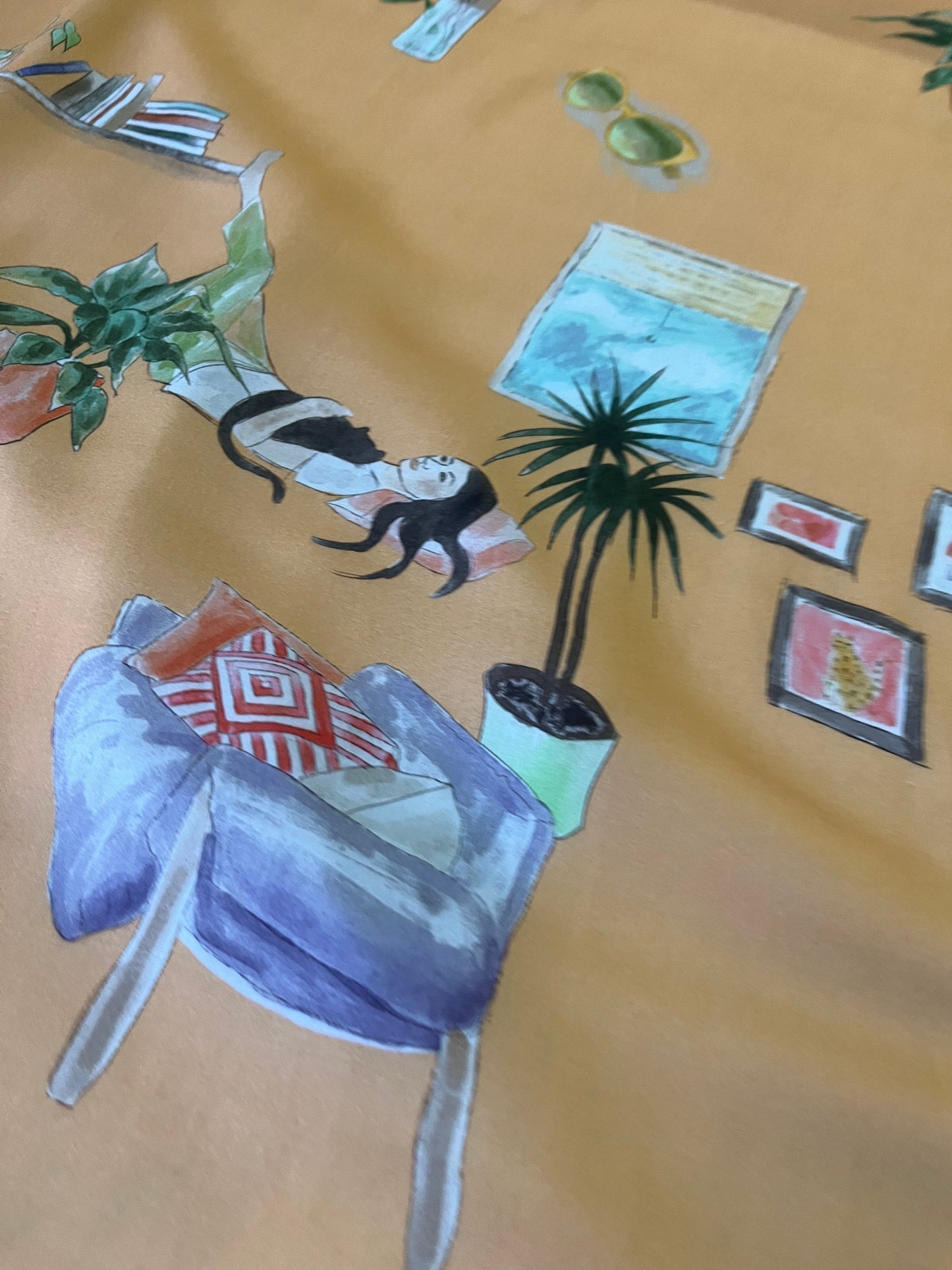 KATIA 019 viscose satin with conversational print