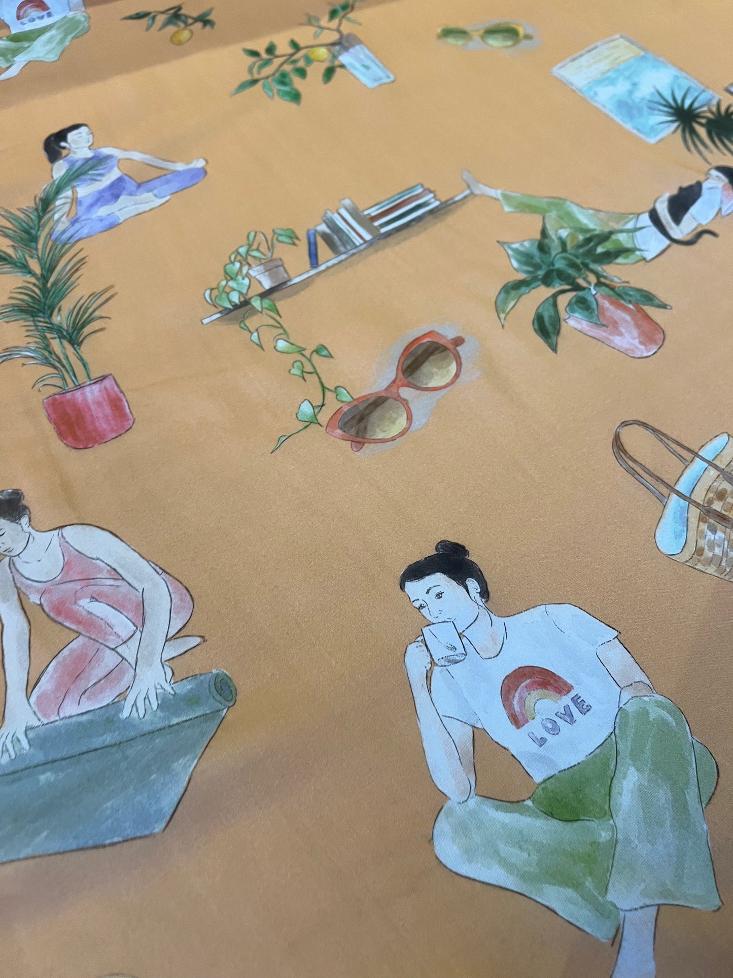 KATIA 019 viscose satin with conversational print