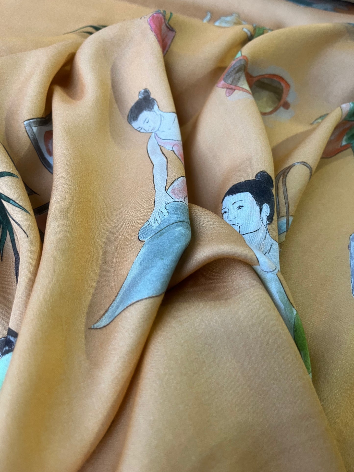 KATIA 019 viscose satin with conversational print