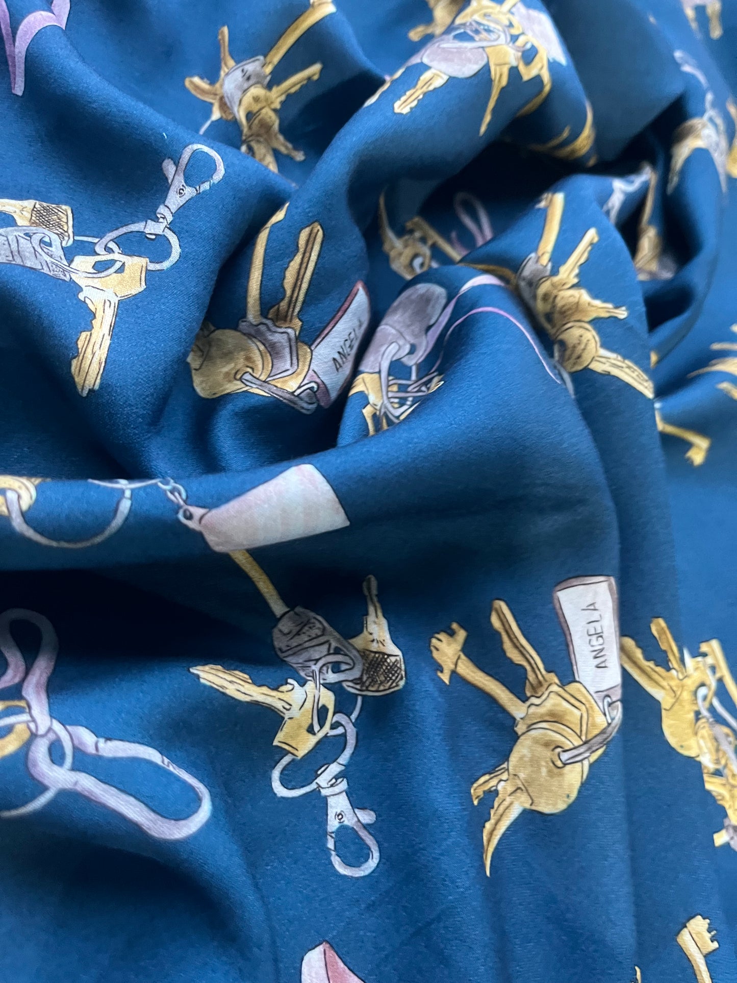 KATIA 020 viscose satin with conversational print