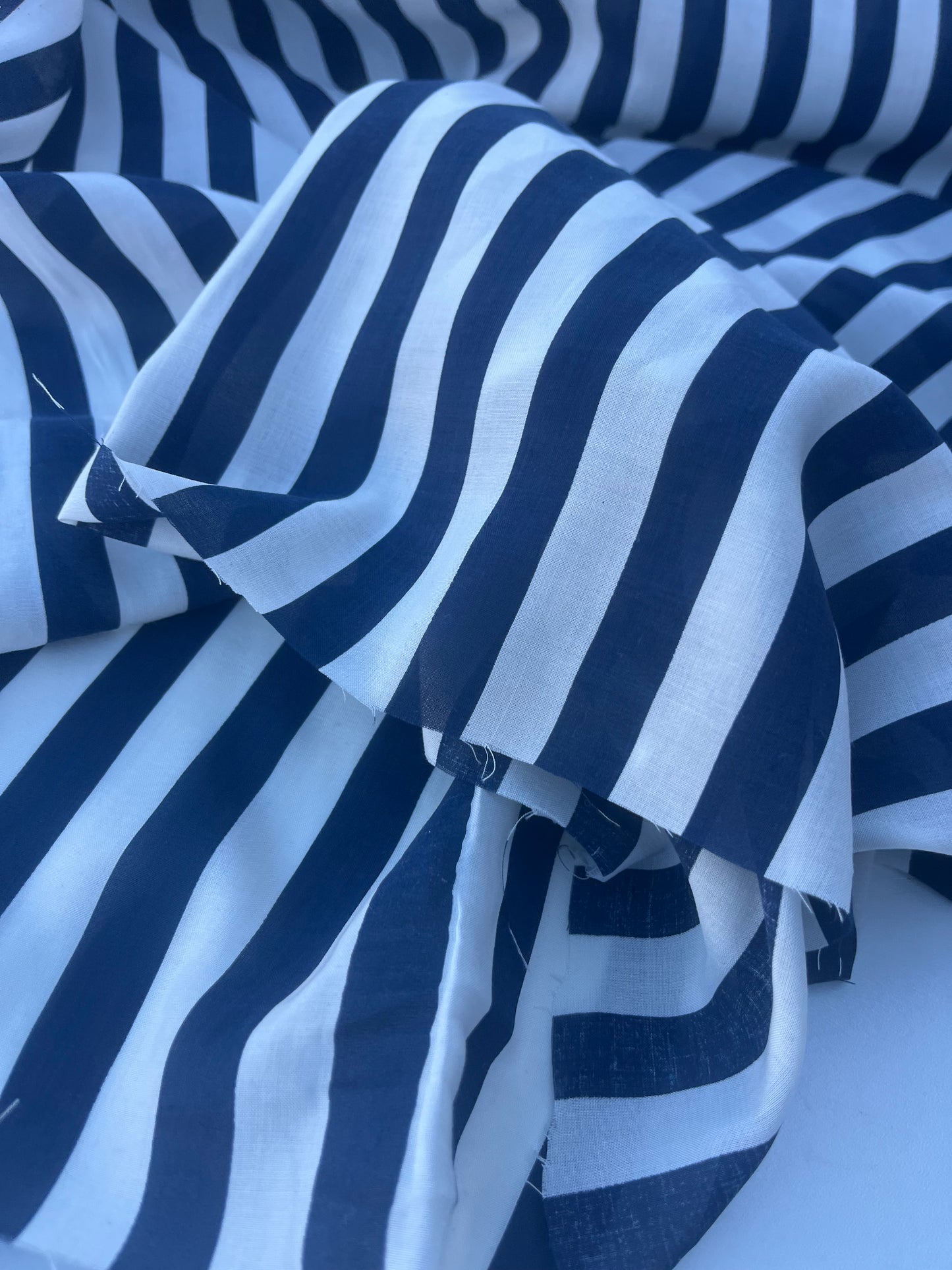 STRIPE SOCIETY 006 cotton voile navy/white 1,5 cm stripes