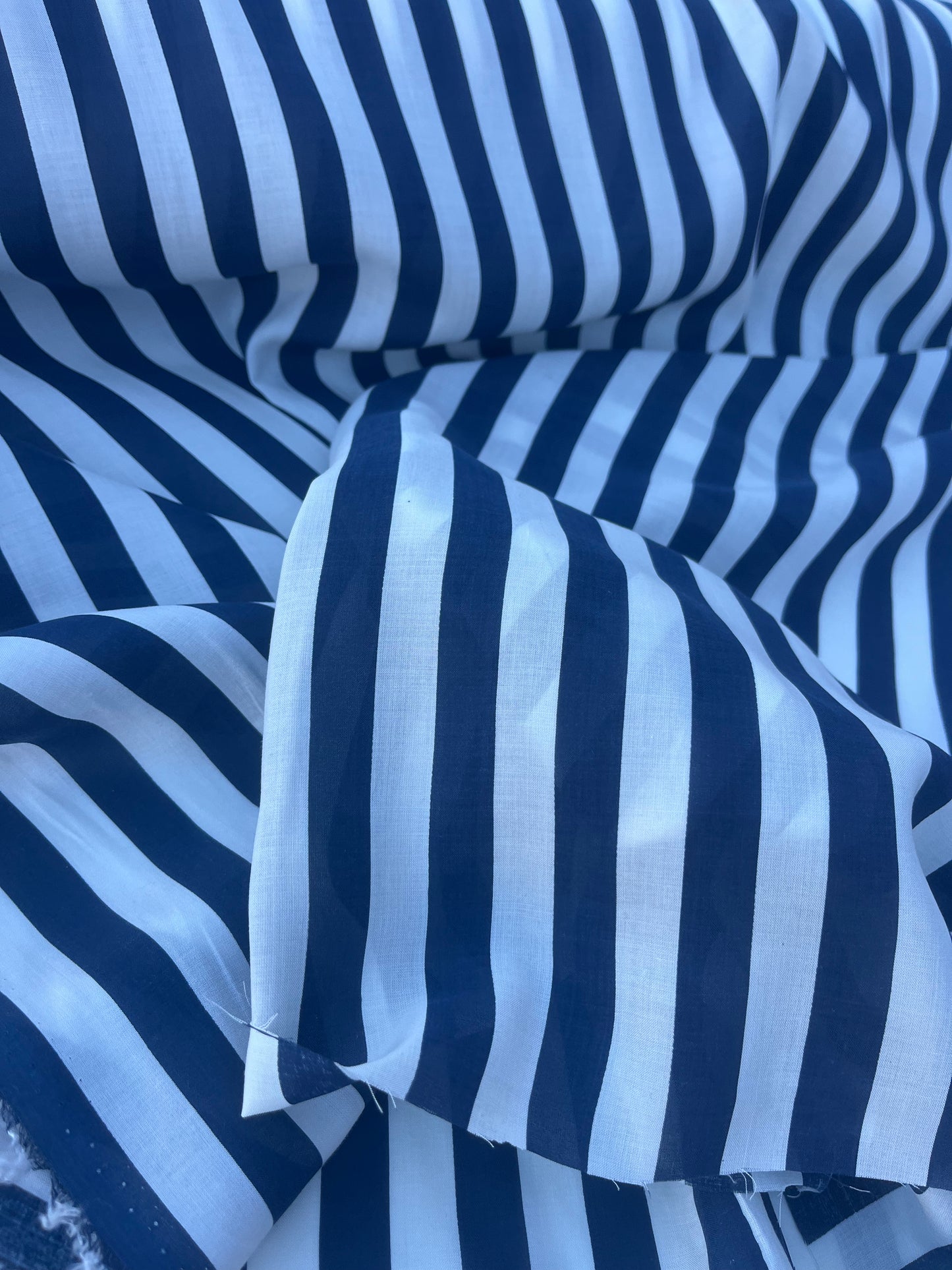 STRIPE SOCIETY 006 cotton voile navy/white 1,5 cm stripes