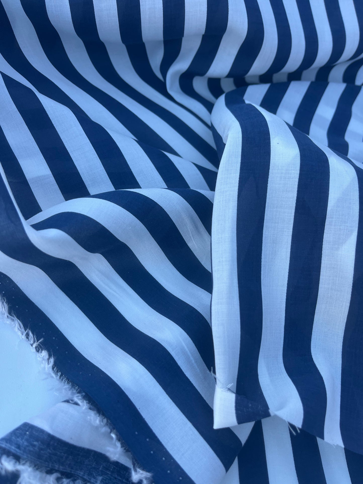 STRIPE SOCIETY 006 cotton voile navy/white 1,5 cm stripes