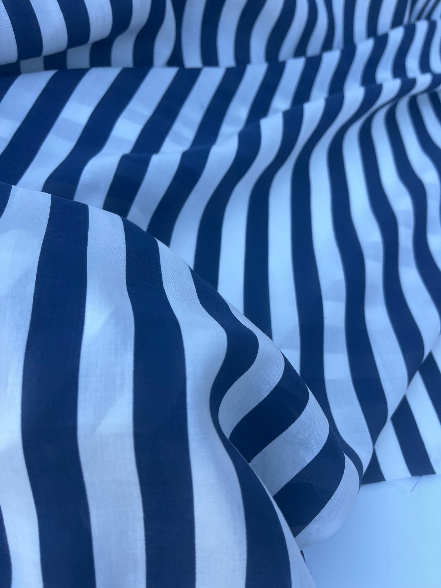 STRIPE SOCIETY 006 cotton voile navy/white 1,5 cm stripes