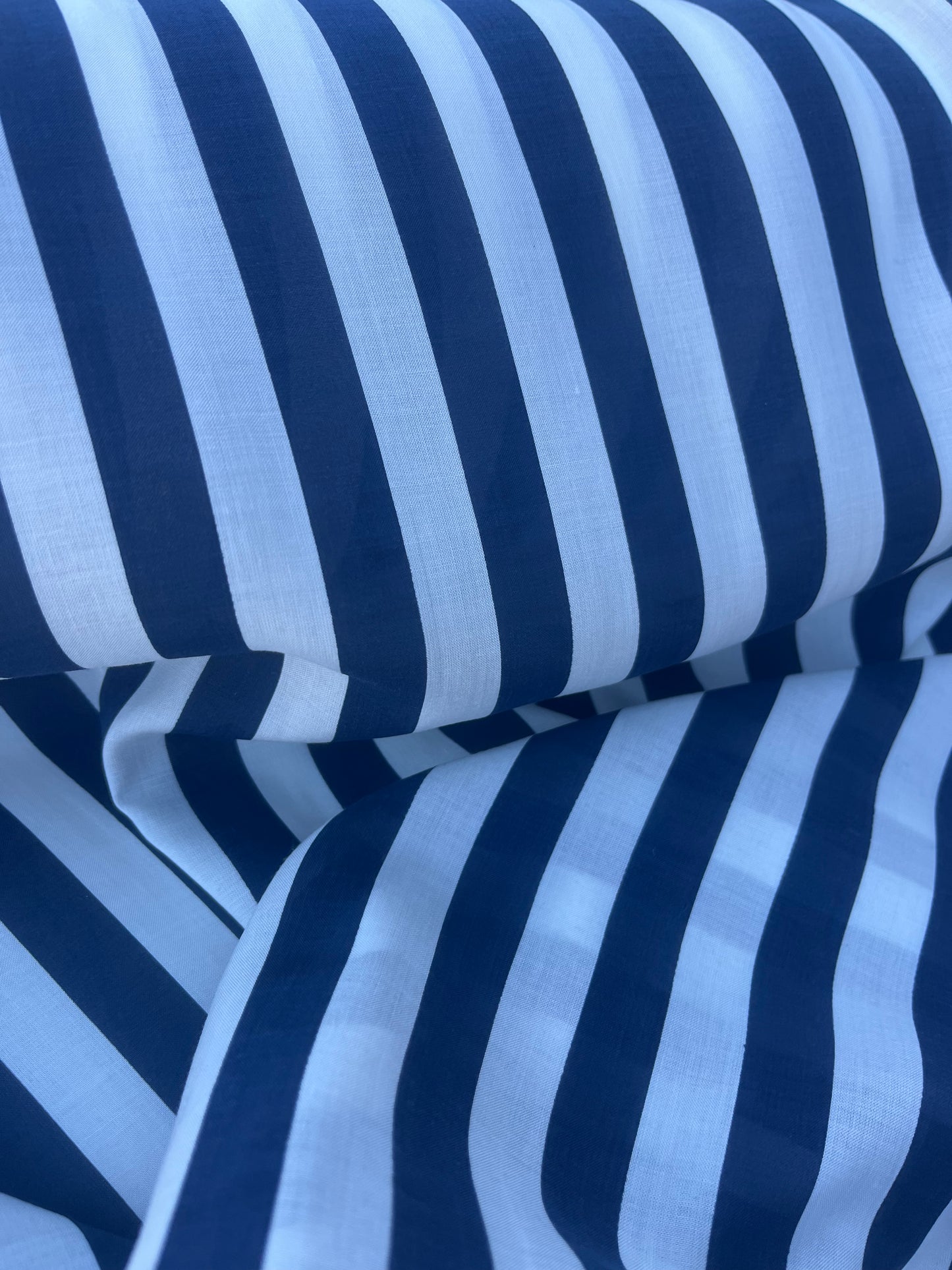 STRIPE SOCIETY 006 cotton voile navy/white 1,5 cm stripes