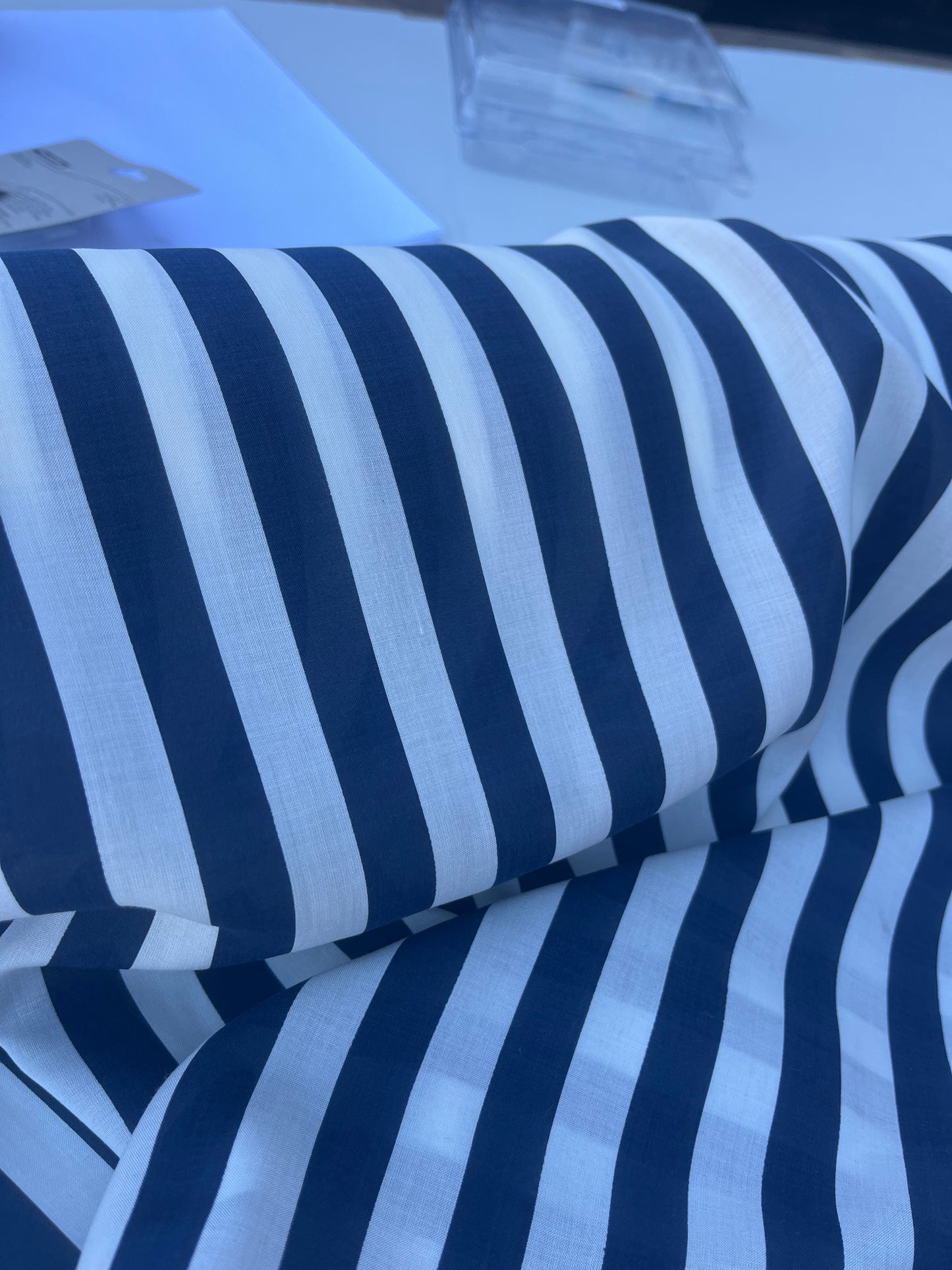 STRIPE SOCIETY 006 cotton voile navy/white 1,5 cm stripes