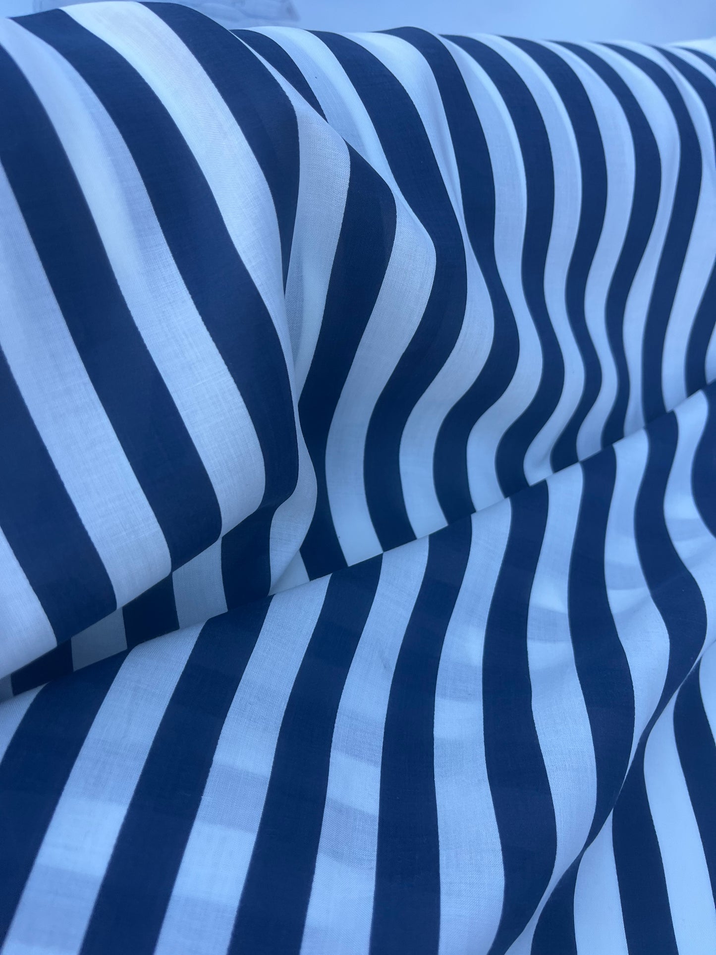 STRIPE SOCIETY 006 cotton voile navy/white 1,5 cm stripes