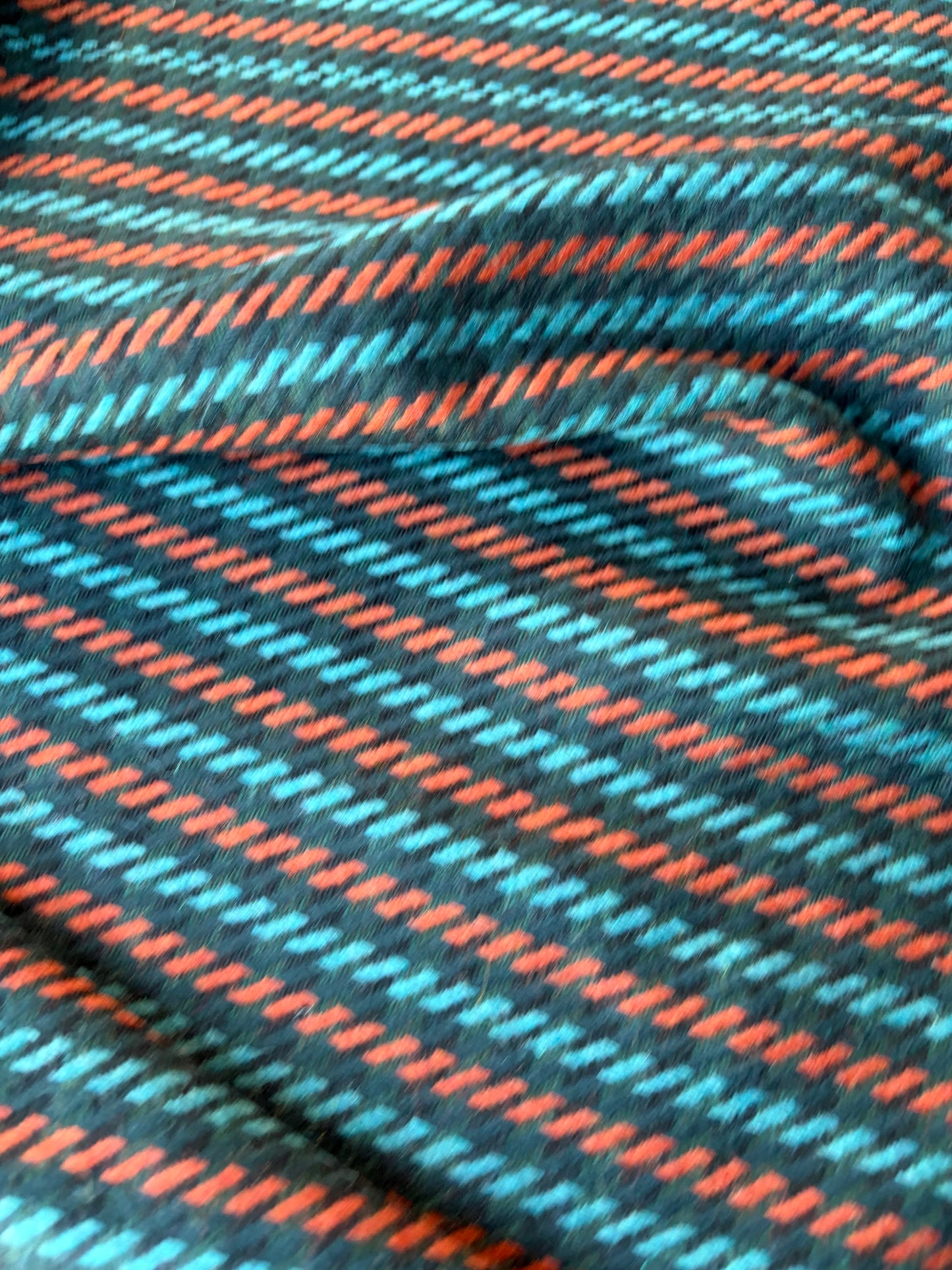 MIA 031 orange/teal striped heavy wool flannel