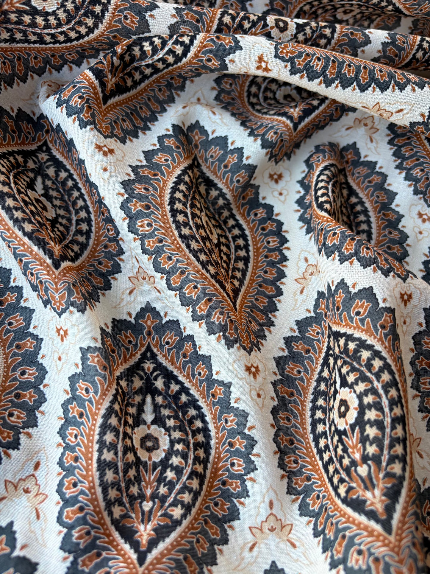 MIA 032 paisey inspired blockprint cotton voile