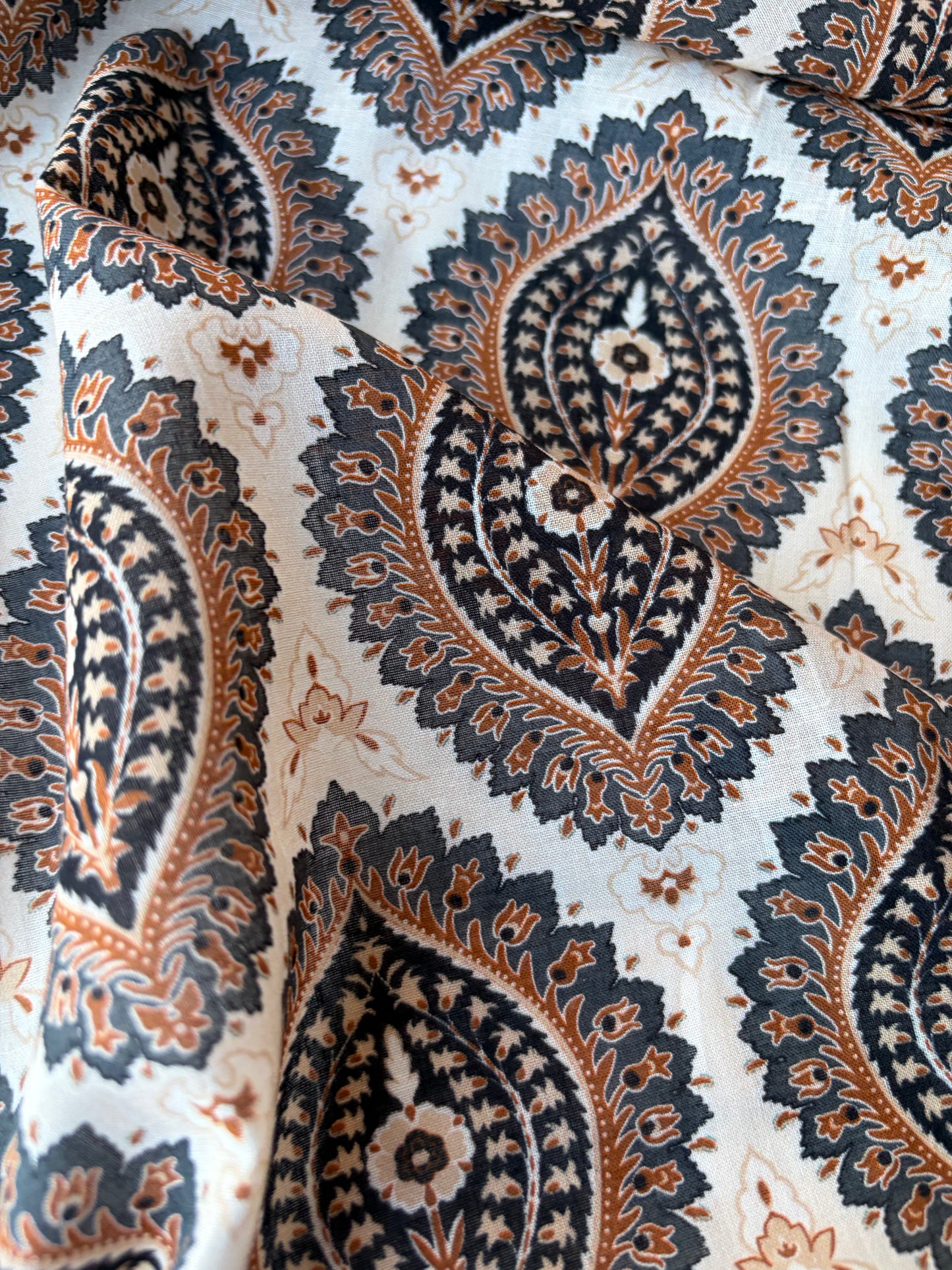 MIA 032 paisey inspired blockprint cotton voile