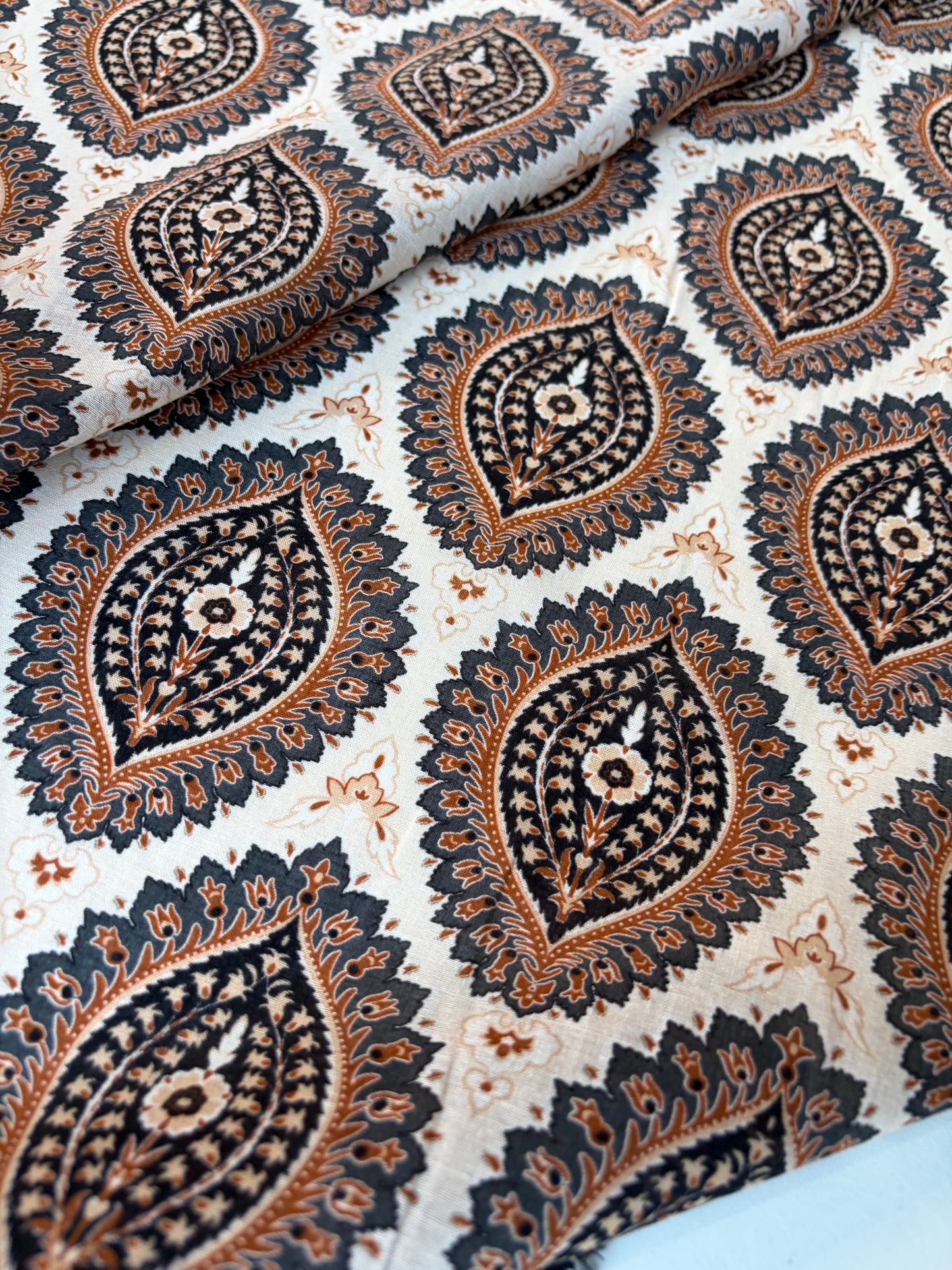 MIA 032 paisey inspired blockprint cotton voile